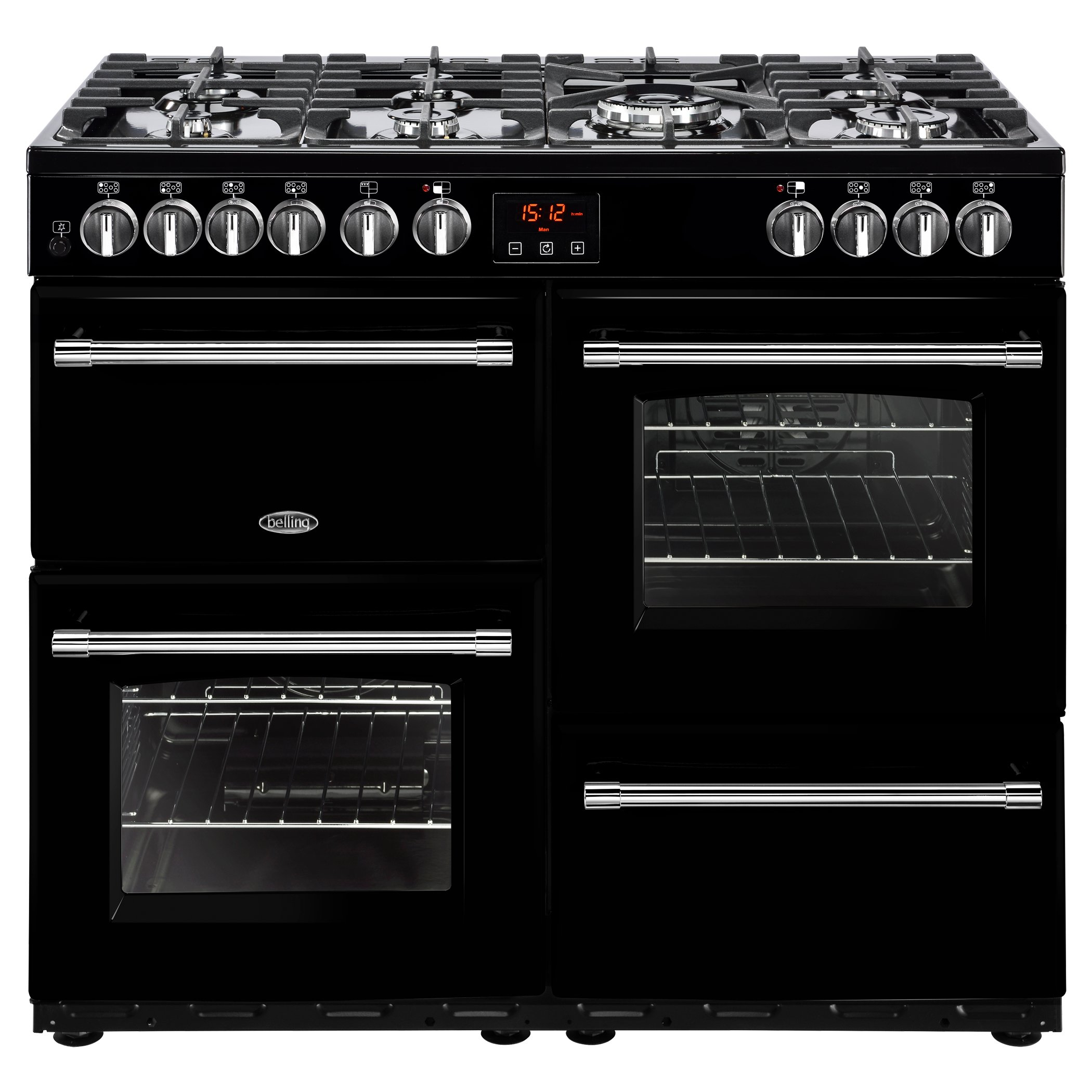 Belling 444444133 100cm Dual Fuel Range Cooker - Black