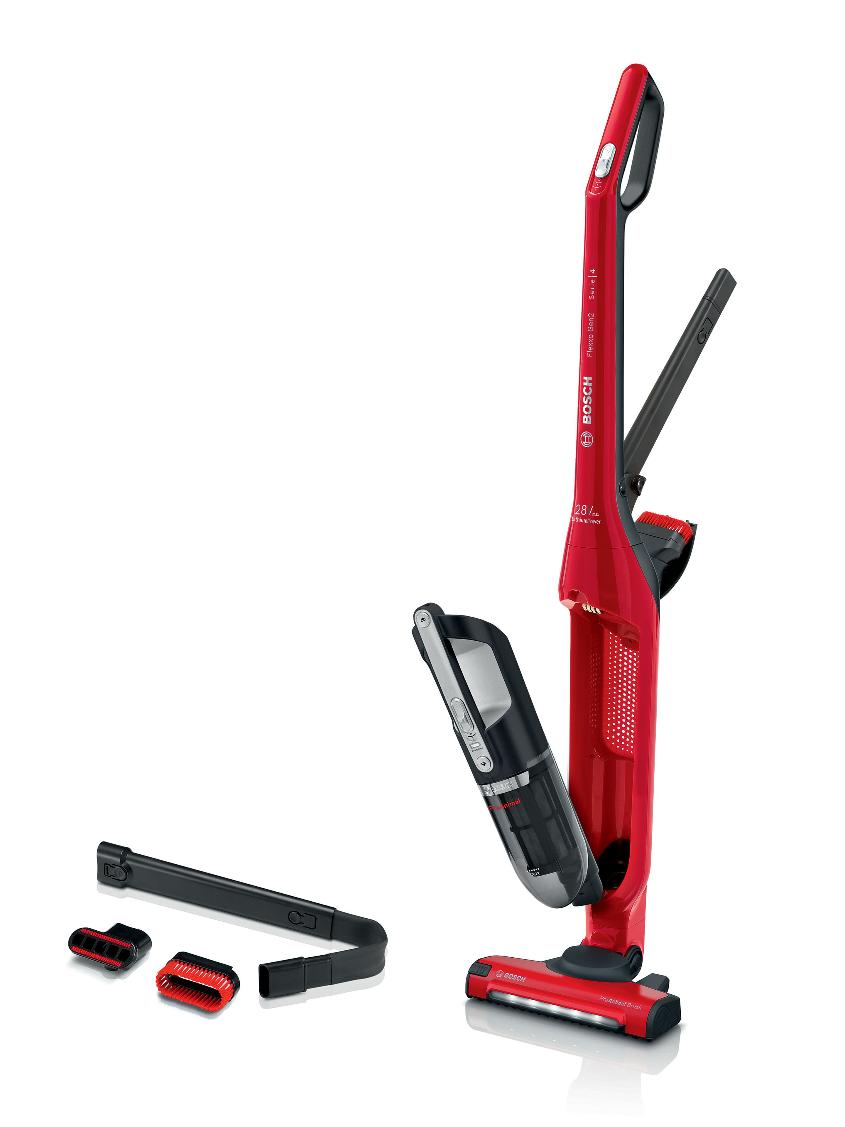Bosch BBH3ZOOGB Serie 4 ProAnimal 2-in-1 Cordless Vacuum Cleaner - 55 Minutes Run Time - Red