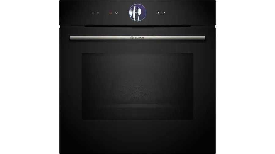 Bosch HMG7764B1B 59.4cm Built In Electric Single Oven with Microwave Function - Black