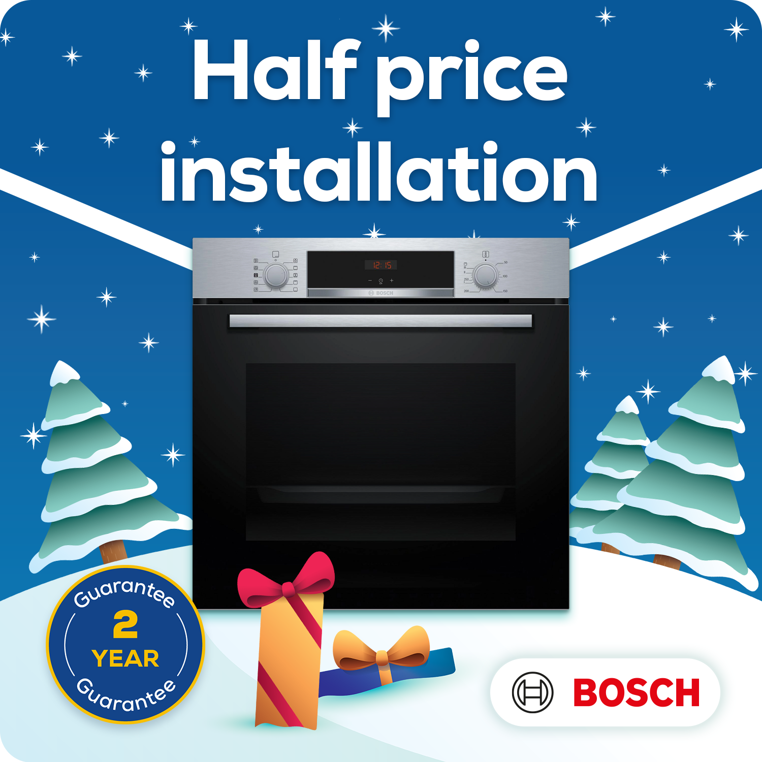 Bosch HQA534BS3B 59.4cm Built In Electric Single Oven - Stainless Steel