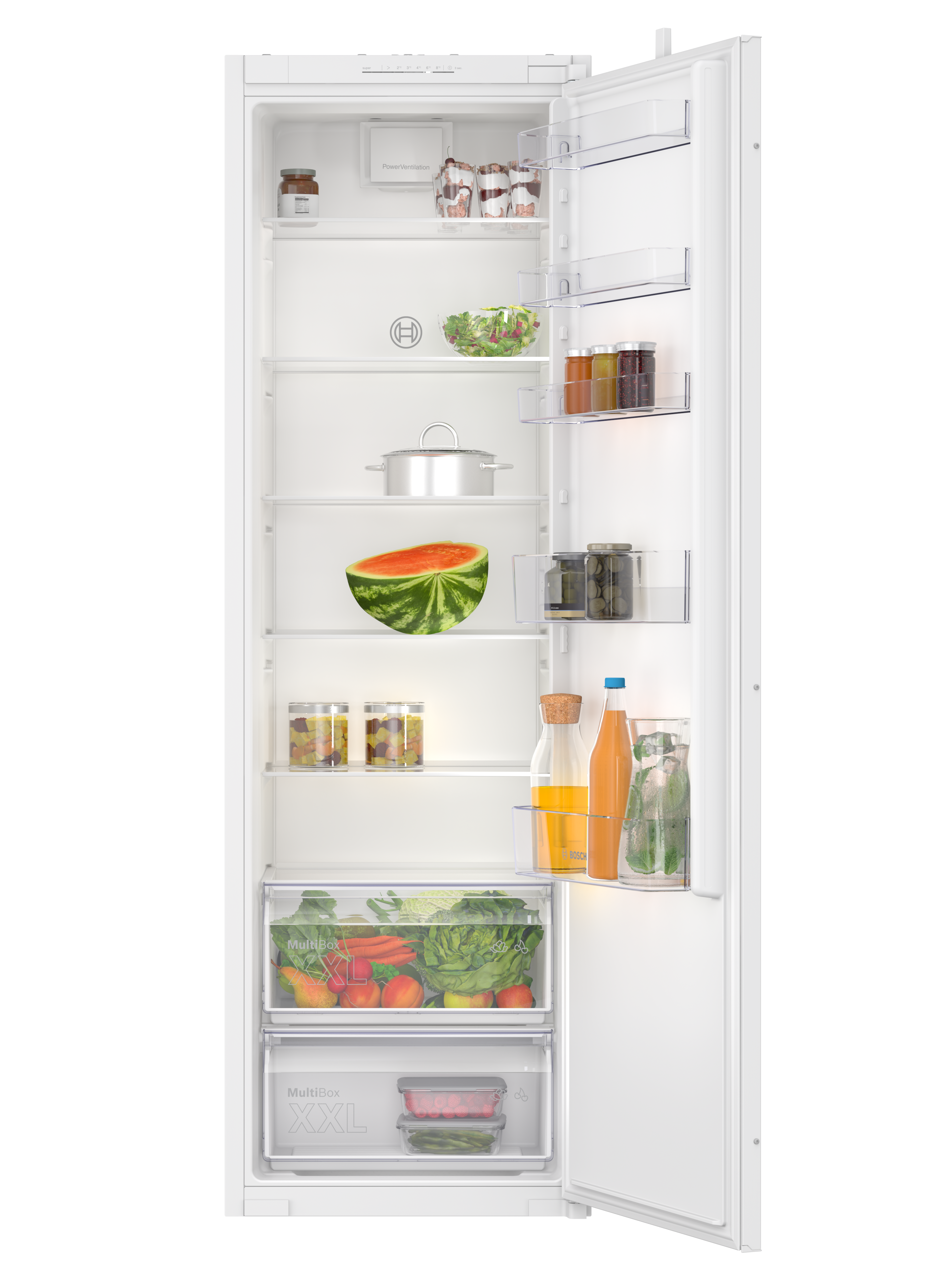Bosch KIR81NSE0G 54.1cm Built-In Tall Larder Fridge - White