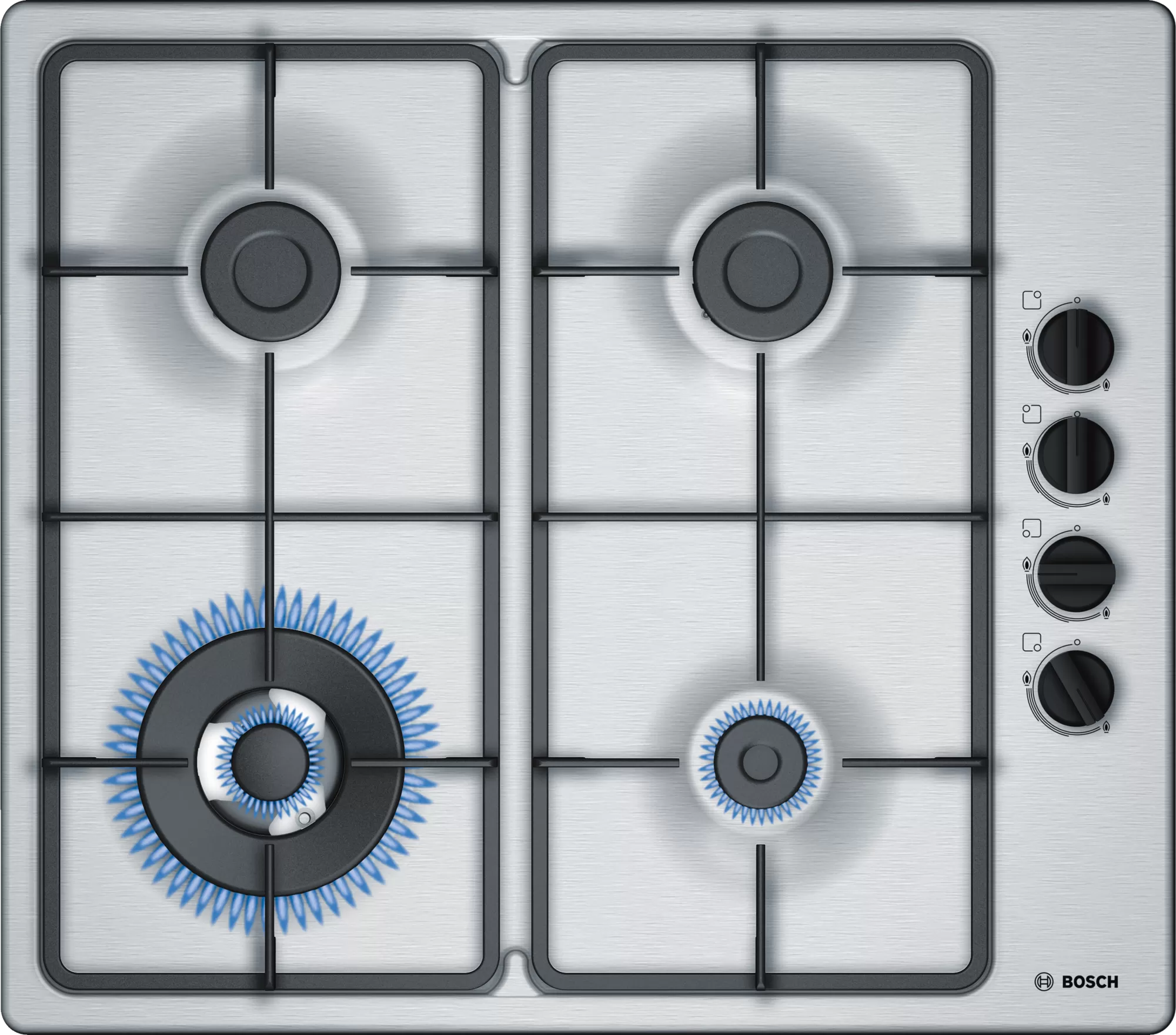 Bosch PBH6B5B60 58cm Gas Hob - Stainless Steel