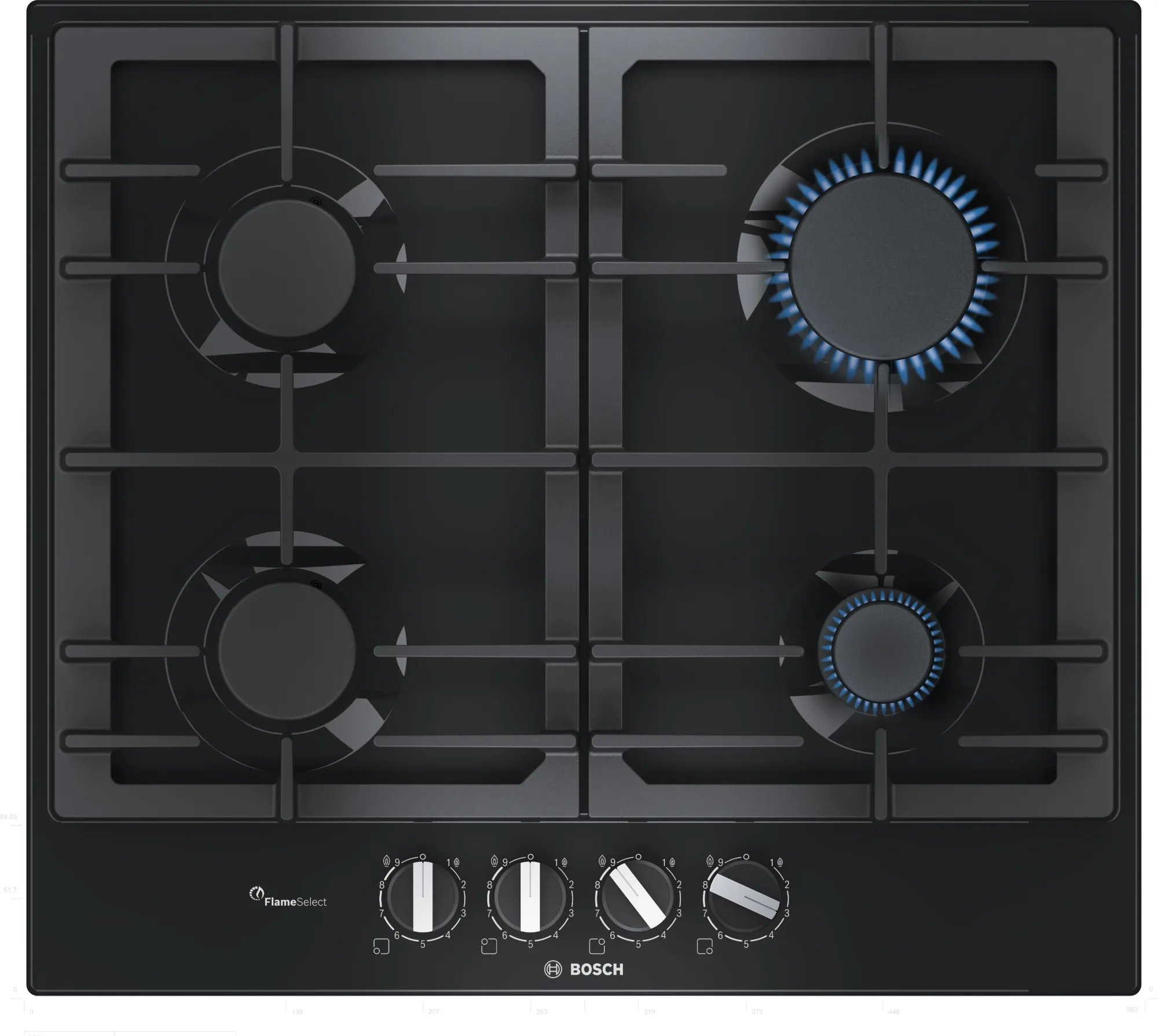 Bosch PCP6A6B90 58.2cm Gas Hob - Black
