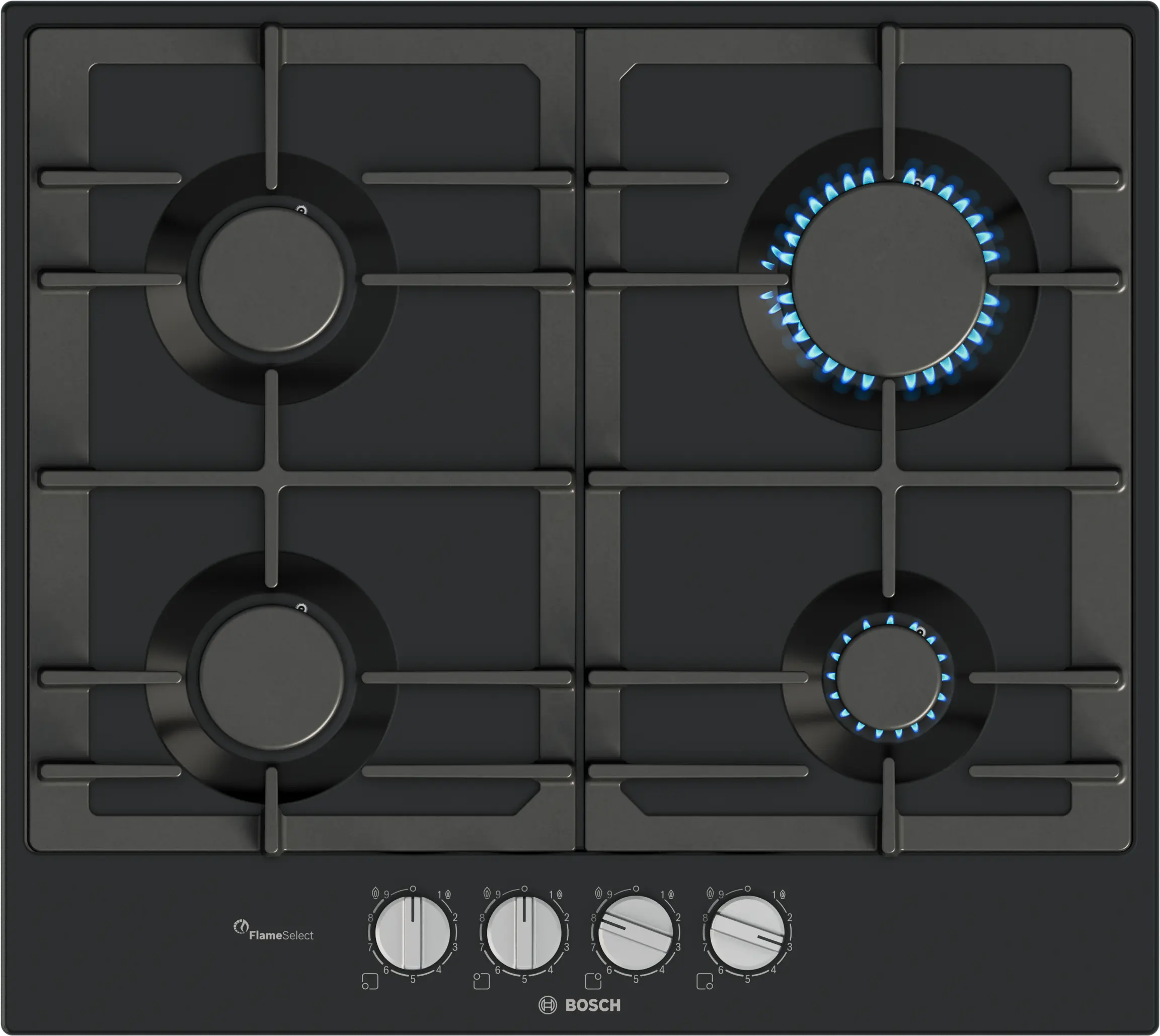 Bosch PCP6A6I90 60cm Gas Hob - Black