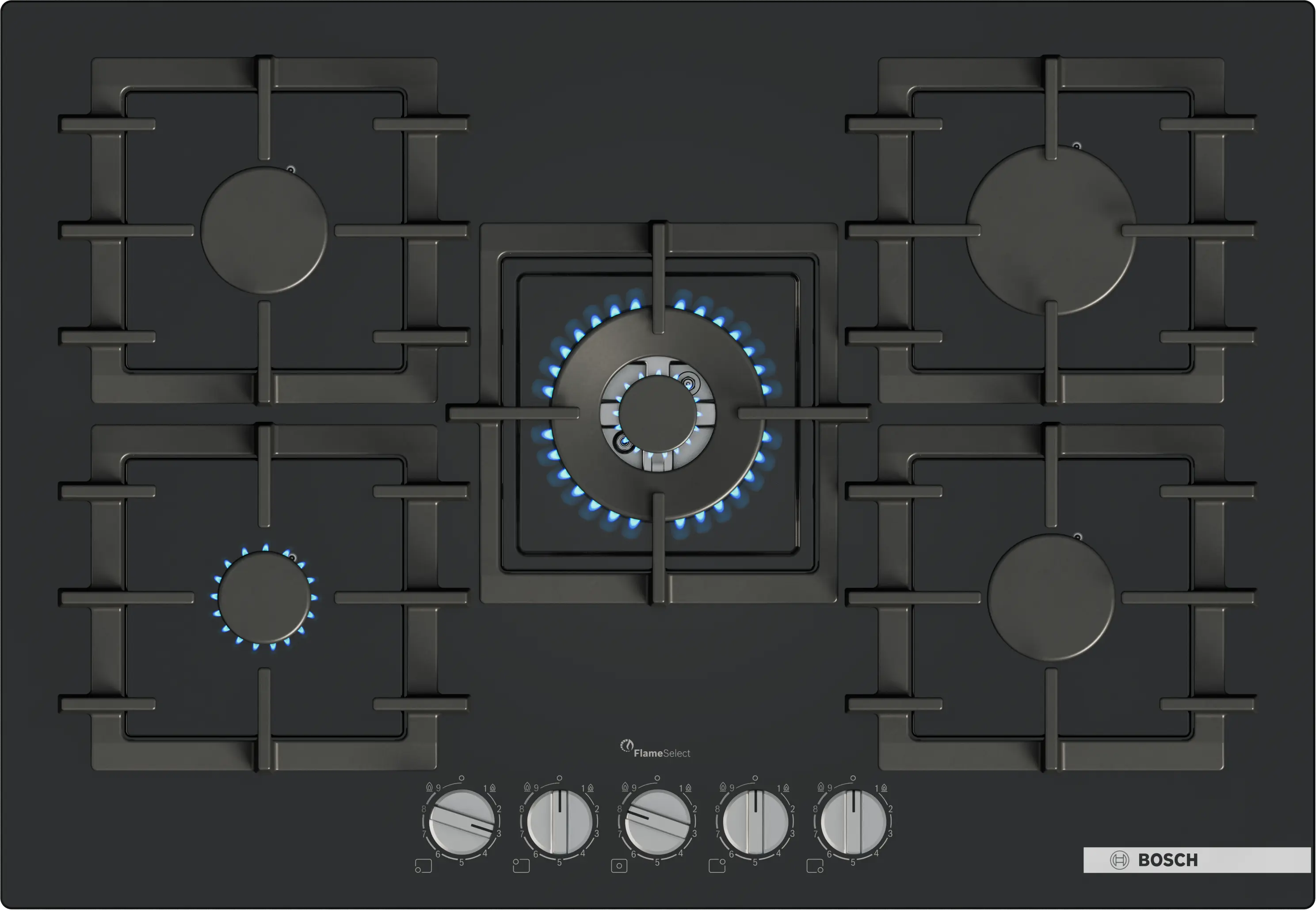 Bosch PPQ7A6I40 75cm Gas Hob - Black