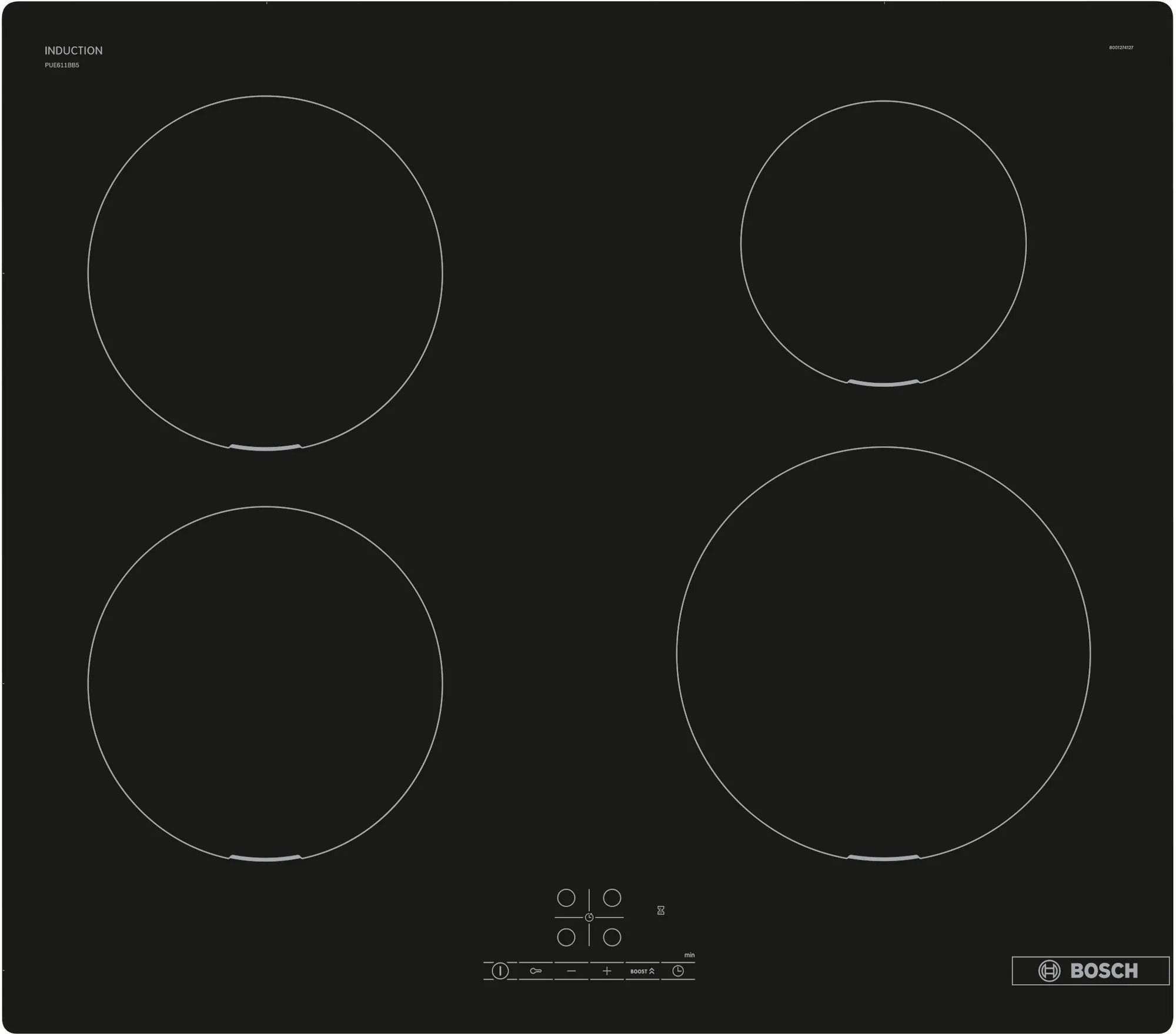 Bosch PUE611BB5B 59.2cm Induction Hob - Black