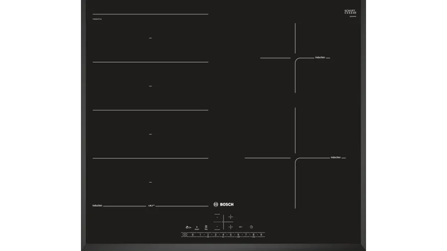 Bosch PXE651FC1E Series 6 60cm Induction Hob - Black