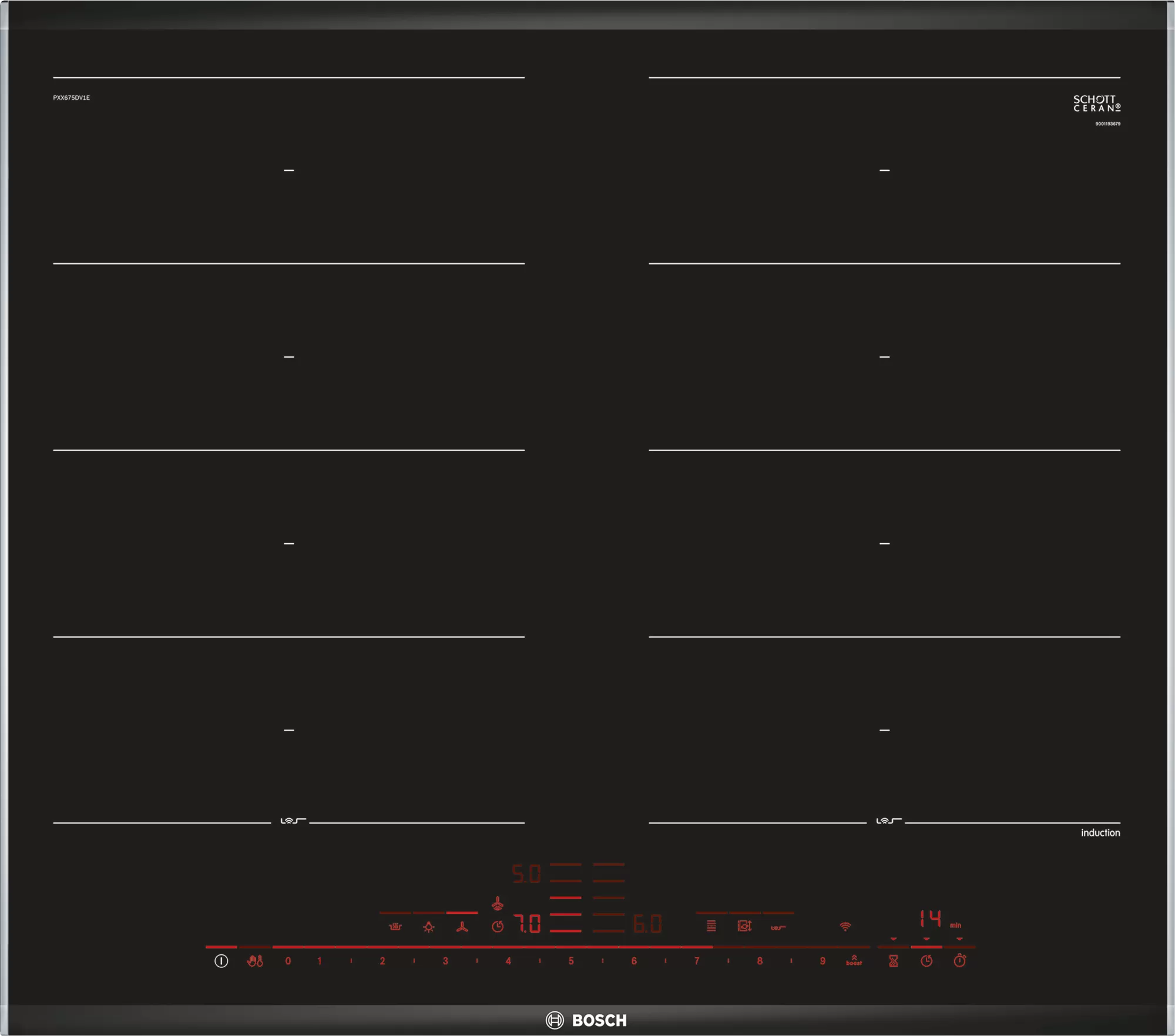 Bosch PXX675DV1E 60.6cm Induction Hob - Black