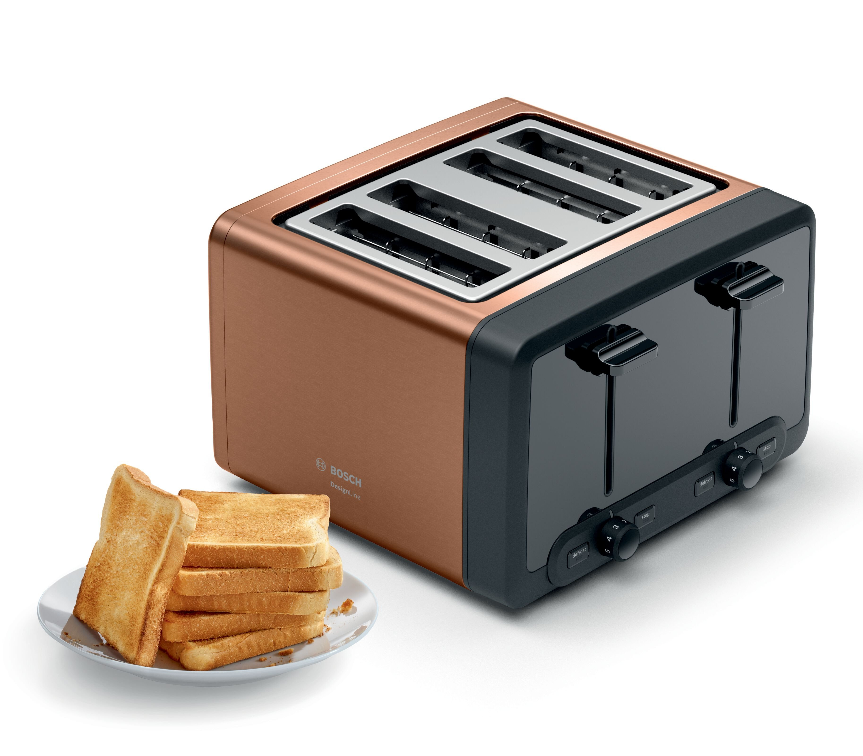Bosch TAT4P449GB 4 Slice Toaster - Copper