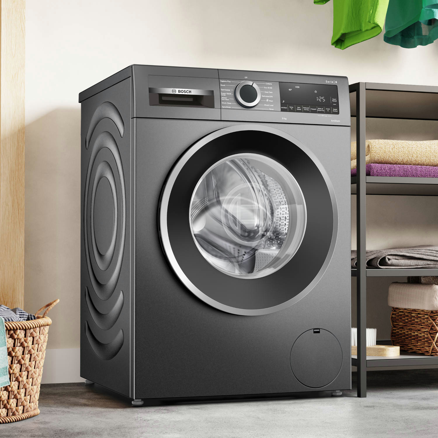 Bosch WGG2449RGB Series 6 9kg 1400 Spin Washing Machine - Cast Iron Grey