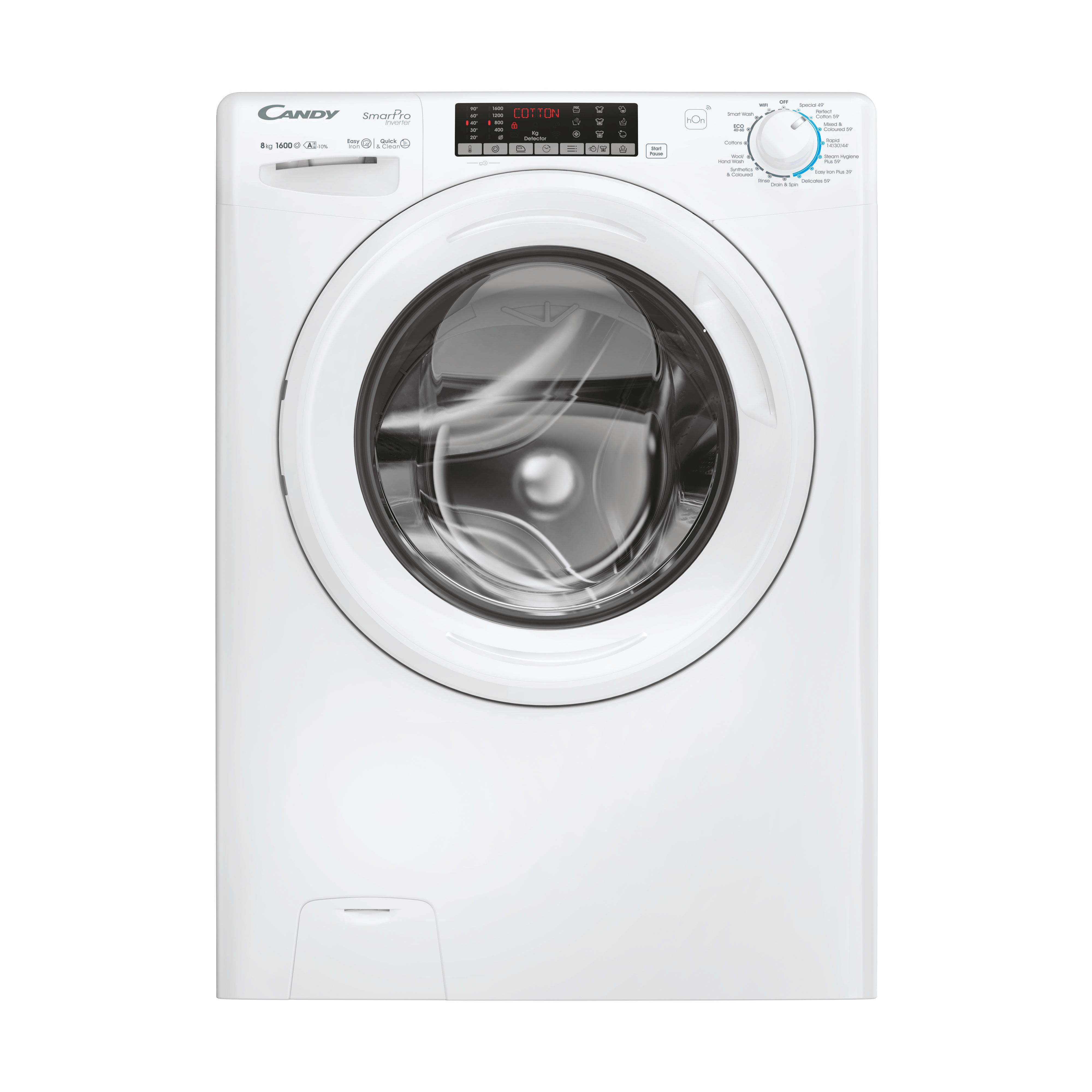 Candy CSO 686TWM6-80 Smart Pro Inverter 8kg, 1600 Spin Washing Machine - White