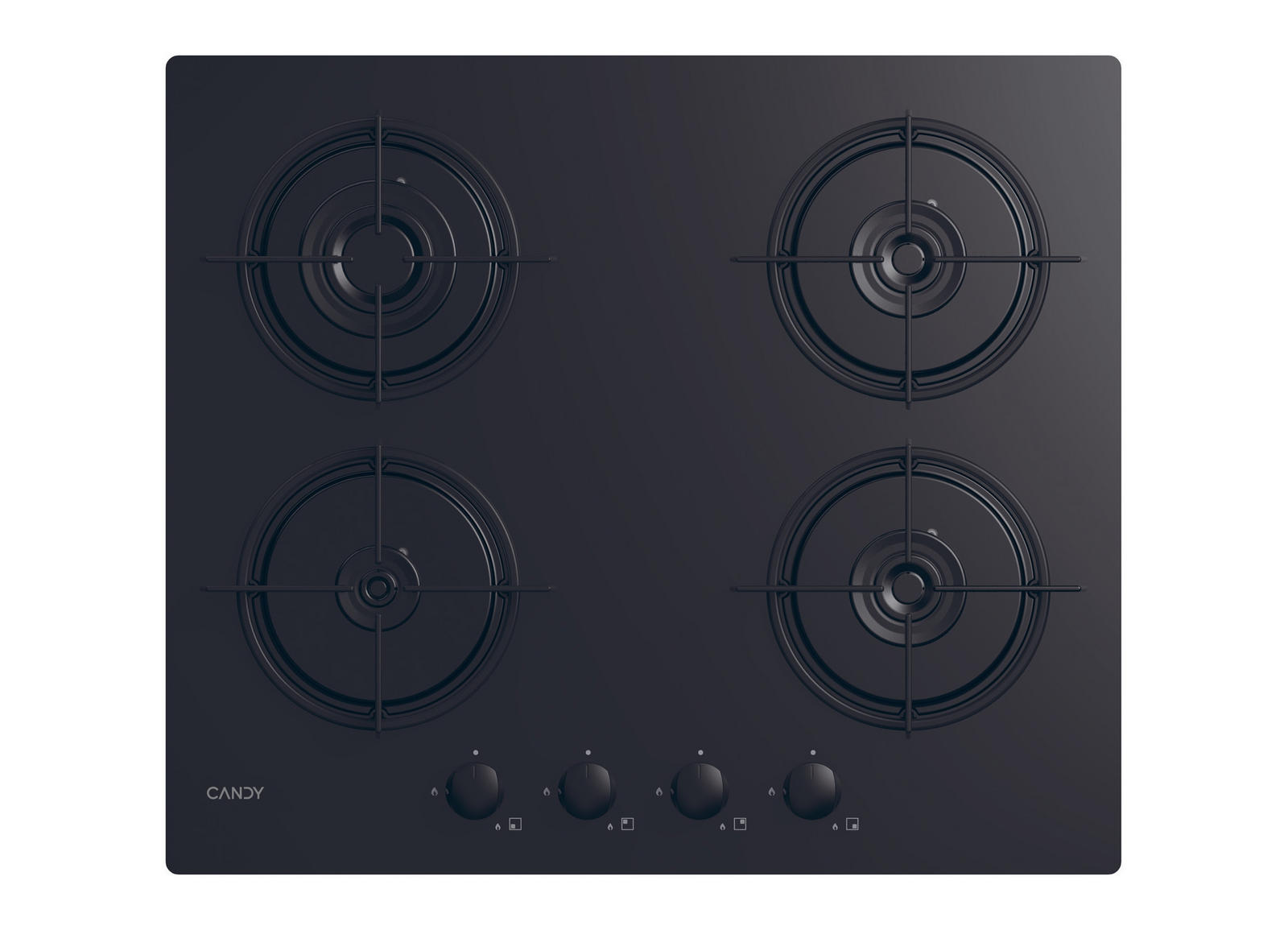 Candy CVW6BB - 59.5cm Built In 4 zone Gas Hob - Black
