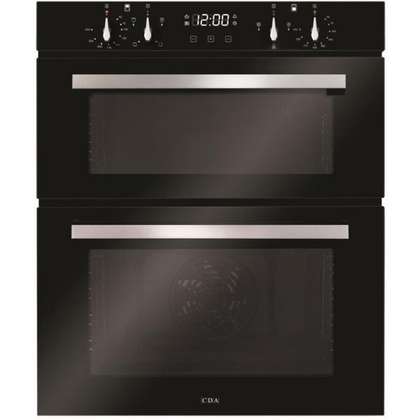 CDA DC741BL 54cm Built-Under Electric Double Oven - Black