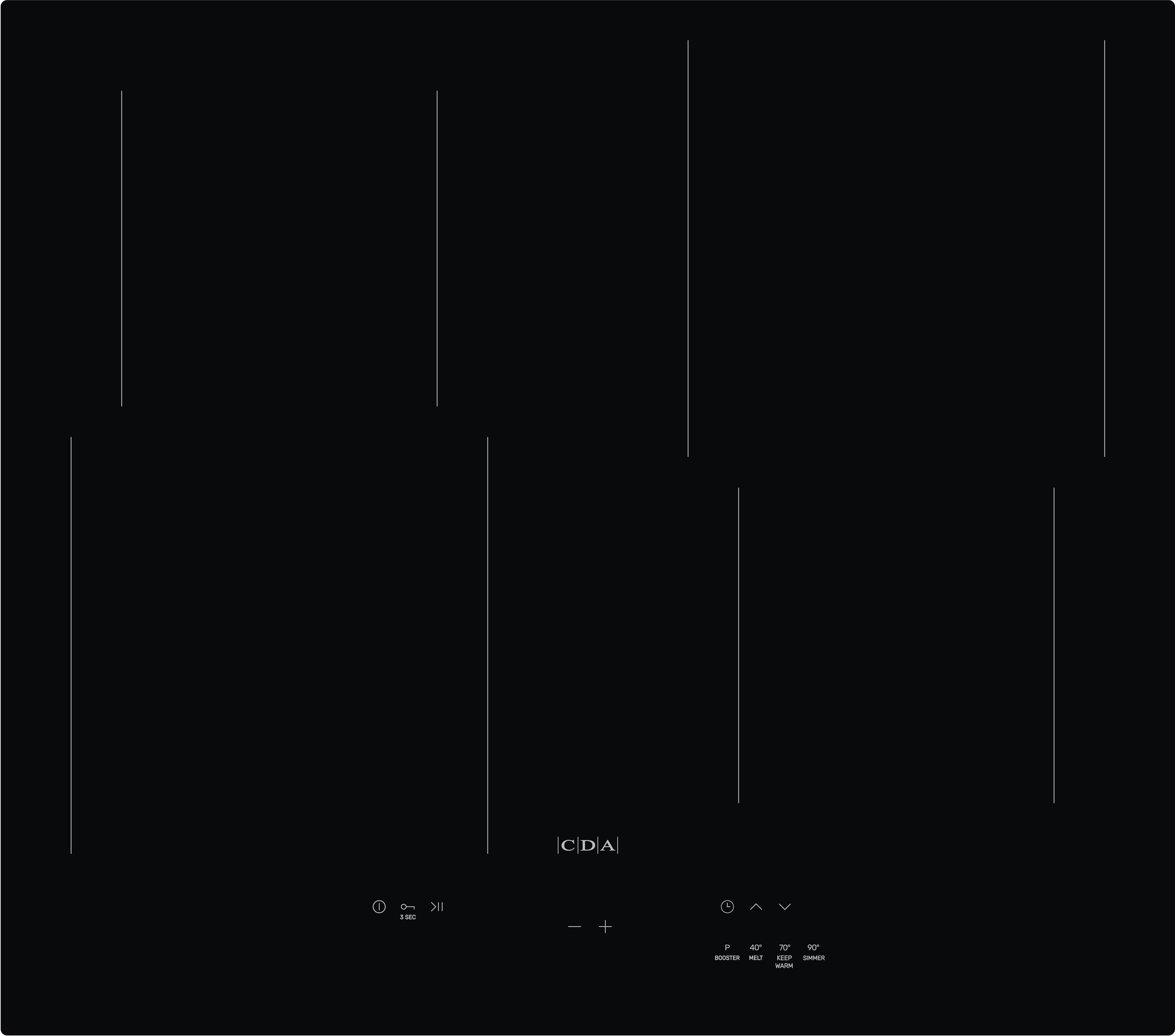 CDA HN6112FR 60cm 4 zone Induction hob - Black