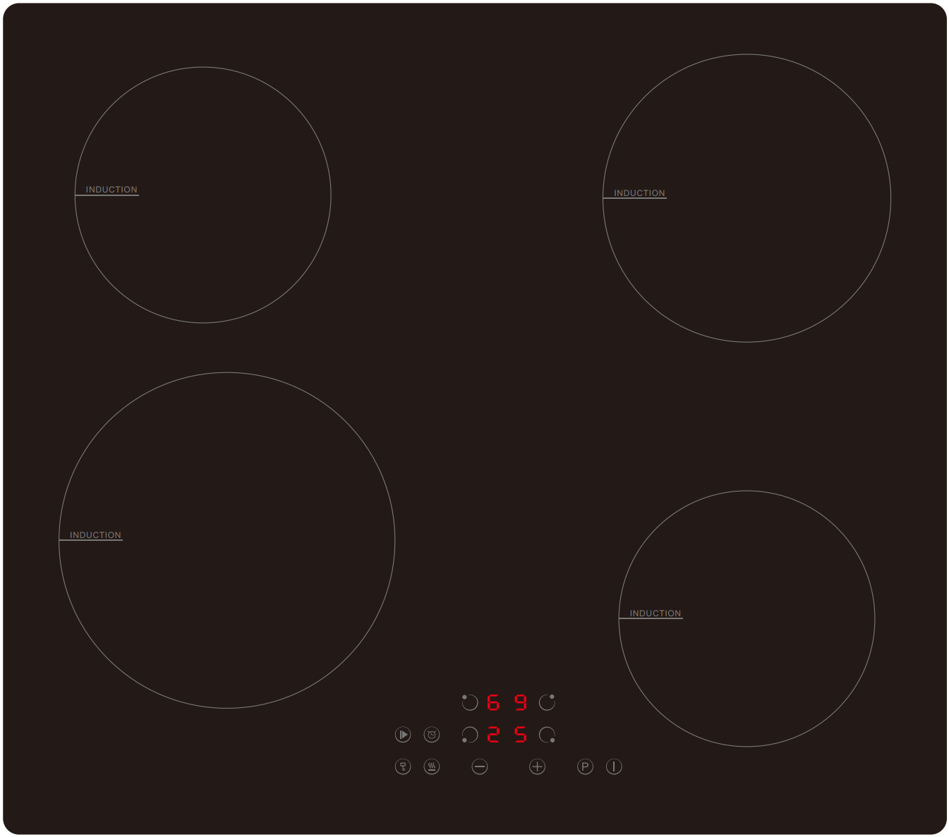 Cata UBINDE60MT 59cm Induction Hob - Black