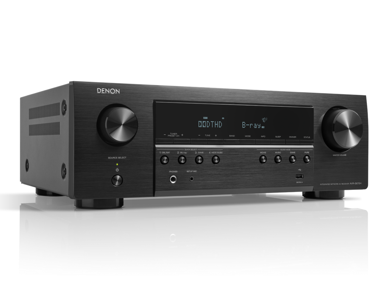 Denon AVRS670HBKE2GB 8K AV Receiver with HEOS® Built-in - Black