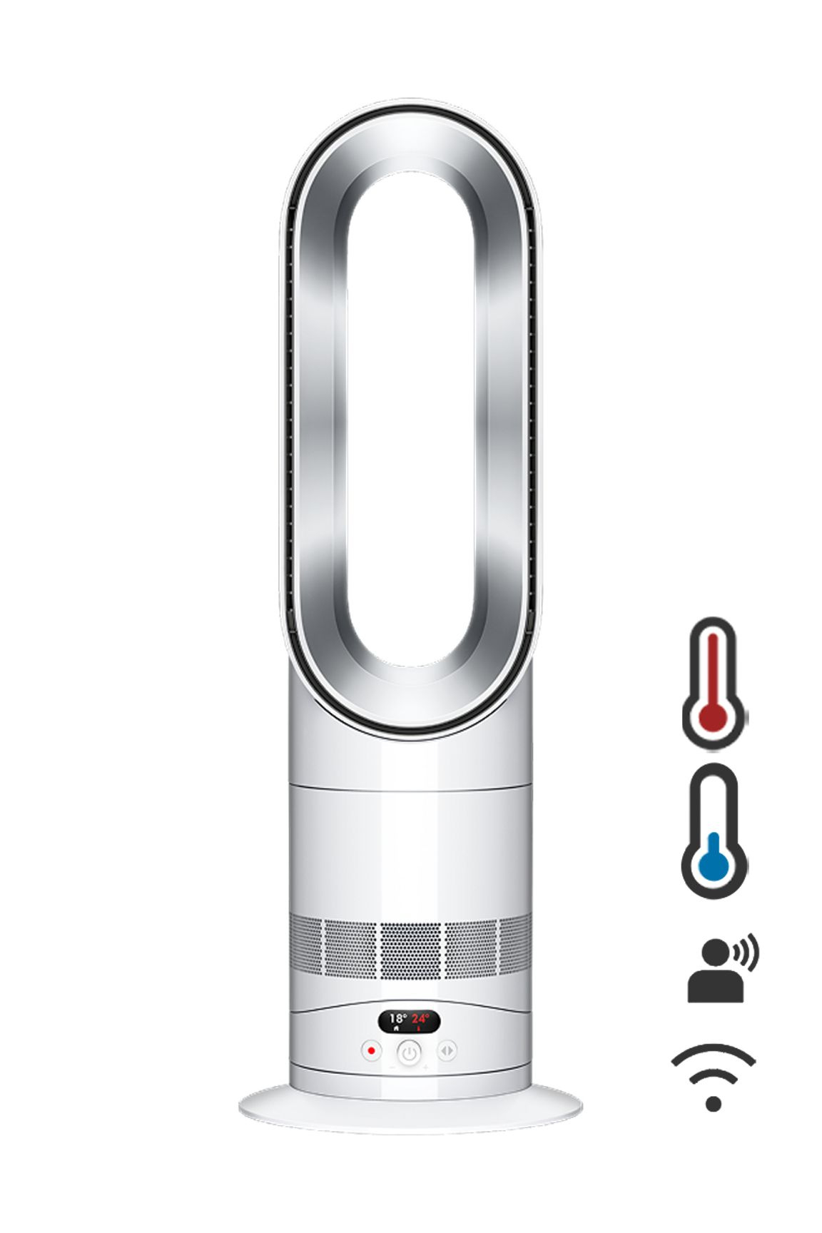 Dyson 330HF1 Hot+Cool Remote Link Pre-heat heater and Cooling Fan - White/Nickel