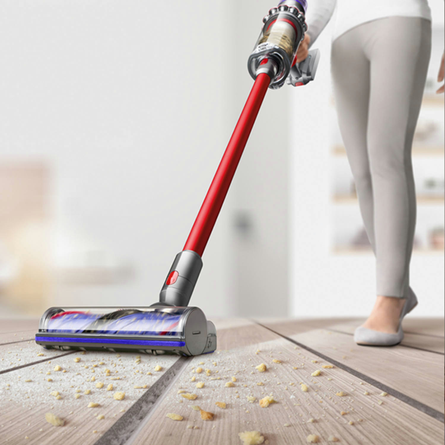 Dyson V11EXTRA Stick Vacuum Cleaner - 60 Minutes Run Time - Nickel/Red