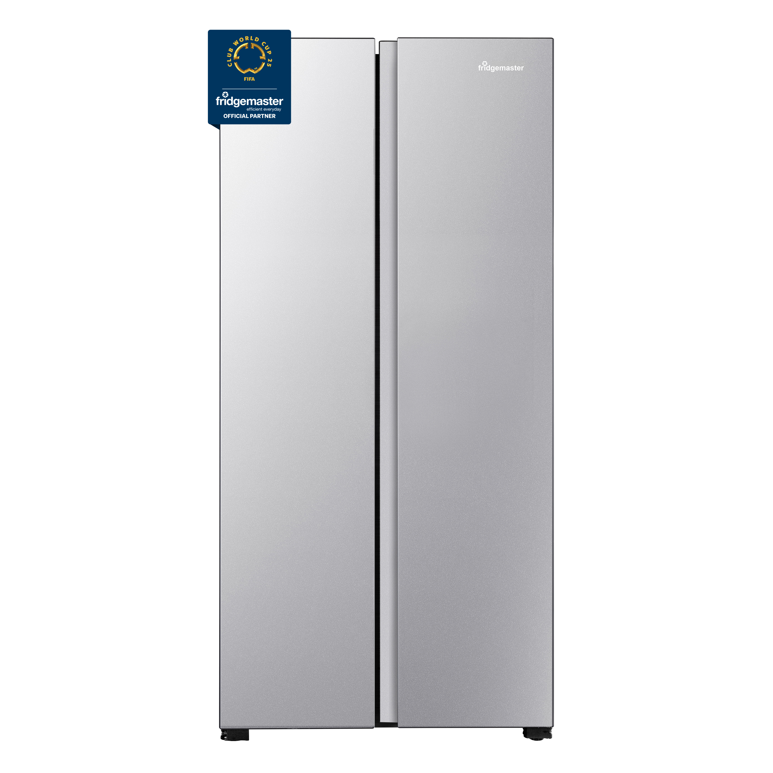 Fridgemaster MS83430ES 83.2cm 50/50  American Fridge Freezer - Silver
