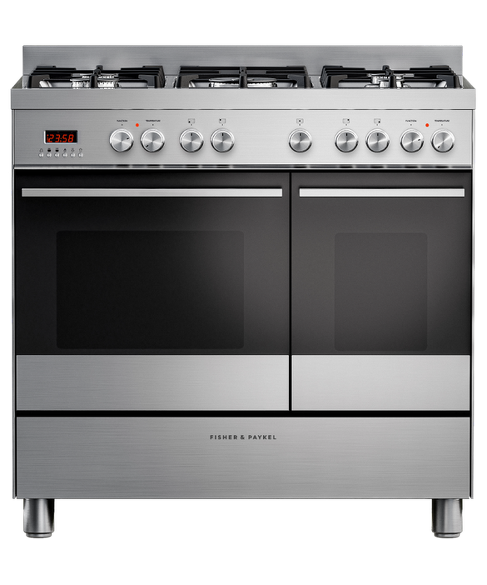 Fisher & Paykel OR90L7DBGFX1 90cm Dual Fuel 5 Burner Range Cooker - Stainless Steel