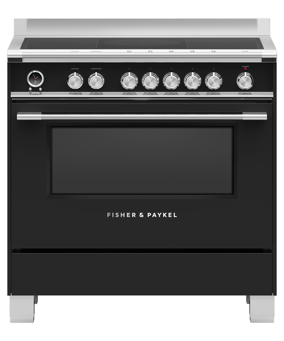 Fisher & Paykel OR90SCI6B1 90cm 5 Zone Induction Pyrolytic Cooker - Black