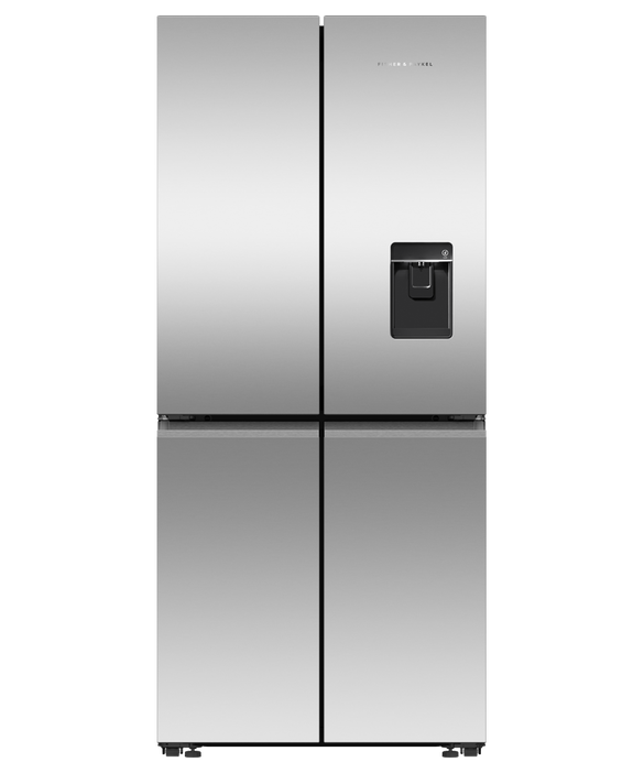 Fisher & Paykel RF500QNUX1 79cm Wifi Connected Plumbed Quad Door Frost Free Fridge Freezer - Stainless Steel