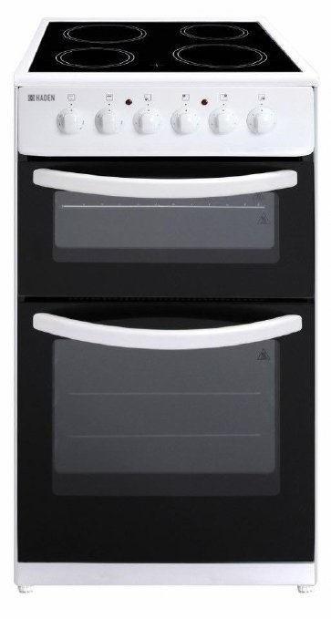 Haden HE50DOMW 50cm Double Oven Electric Cooker with Ceramic Hob - White
