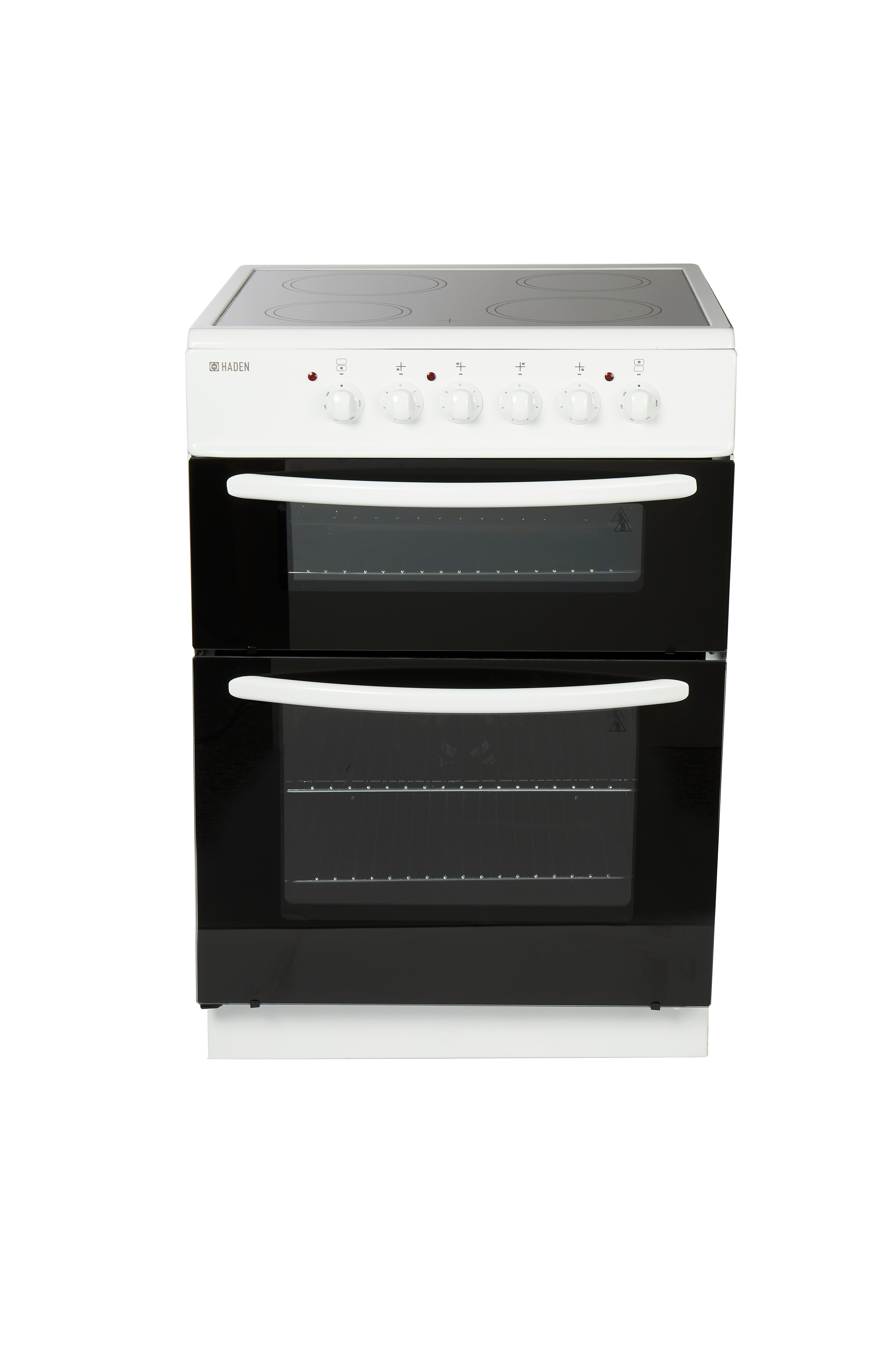 Haden HE60DOMW 60.5cm Double Oven with Ceramic Hob - White