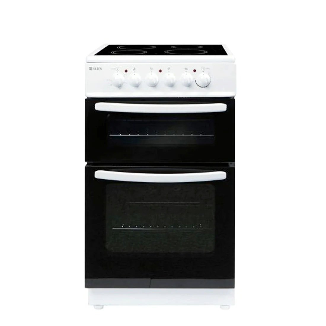 Haden HECT50W 50cm Double Oven Electric Cooker with Ceramic Hob - White