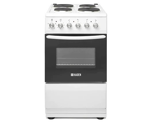 Haden HES050W 50cm Electric Cooker with Solid Plate Hob - White