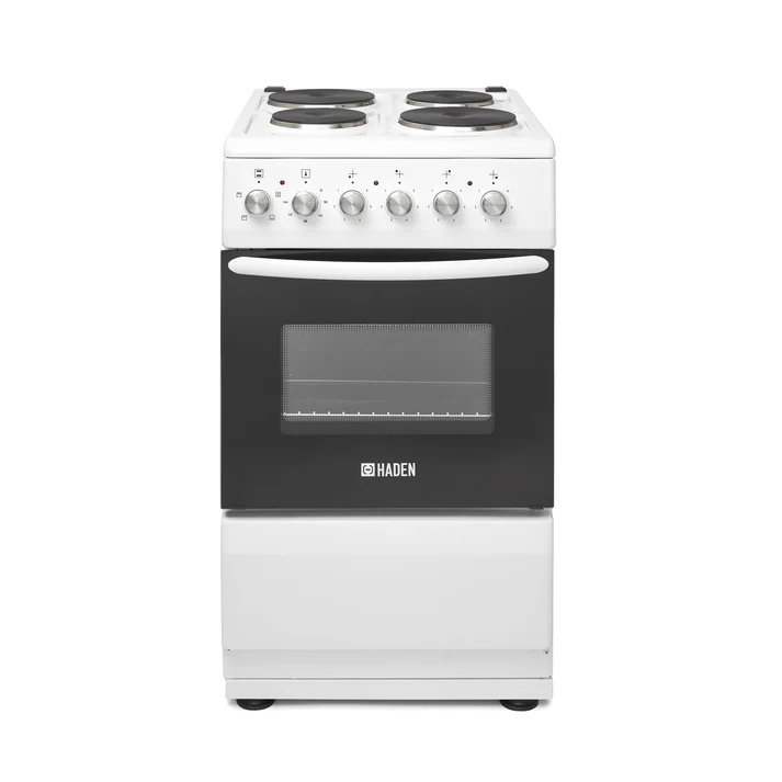 Haden HES051W 50cm Single Oven Electric Cooker with Sealed Plate Hob - White