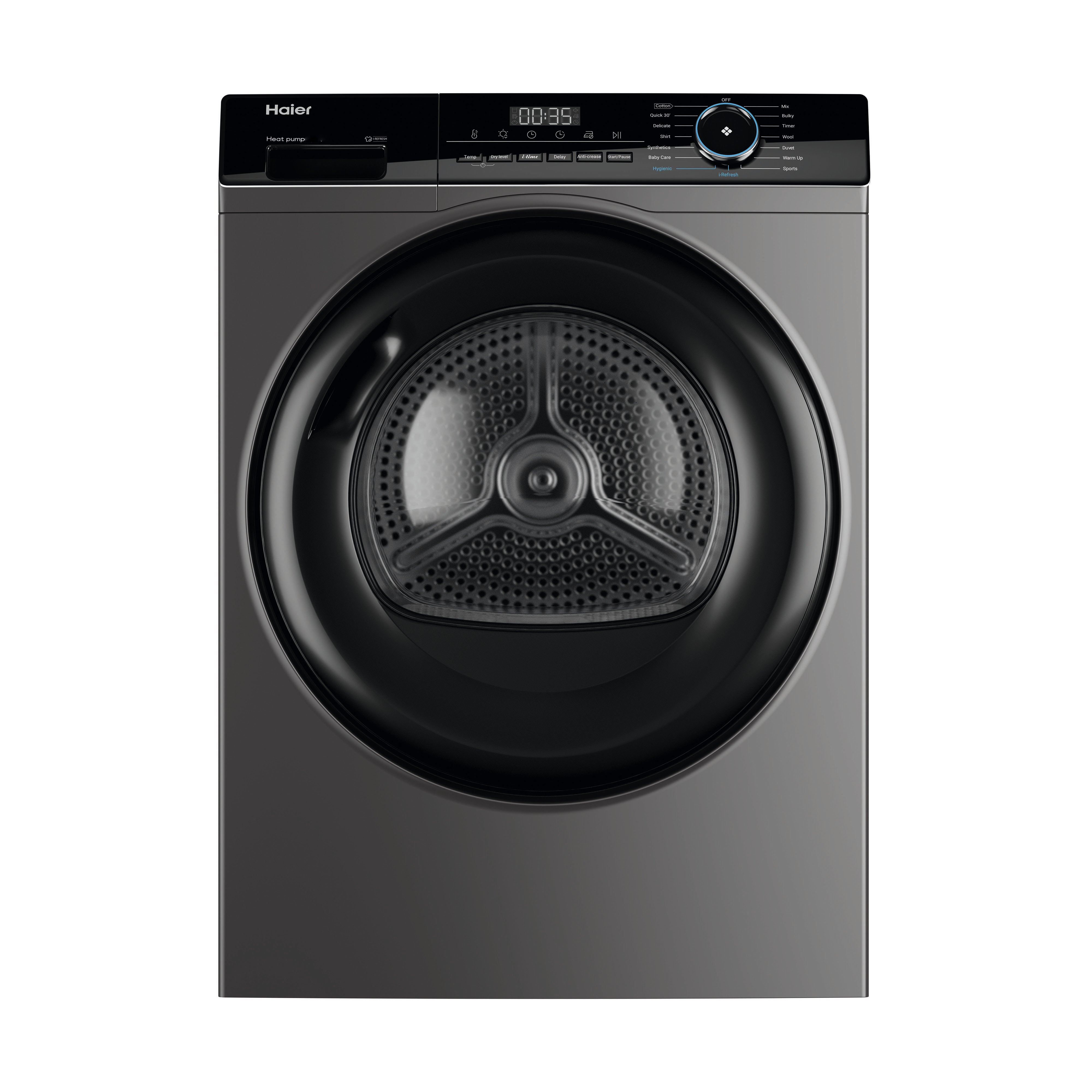Haier HD90-A2939S-UK 9kg Heat Pump Tumble Dryer - Graphite