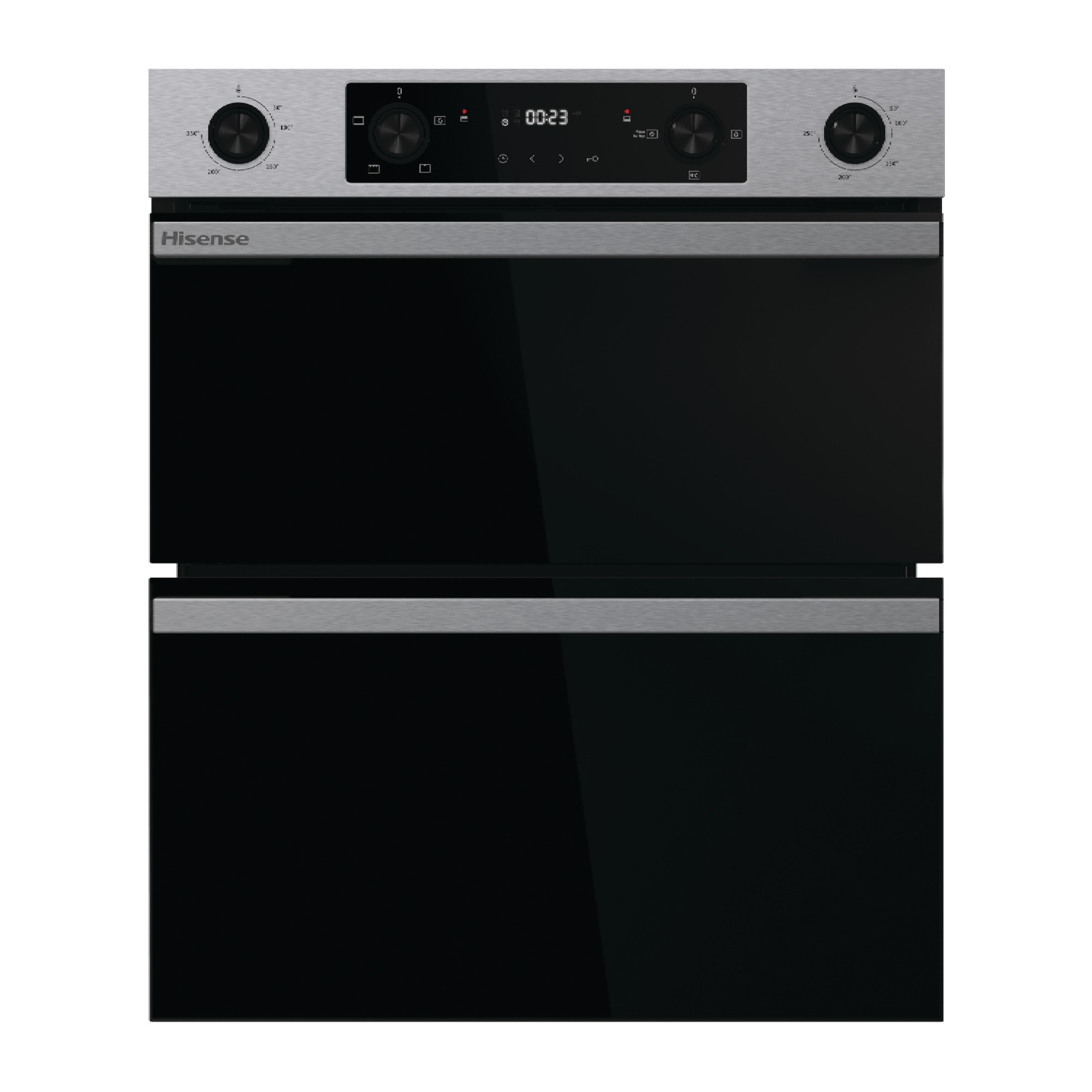 Hisense BUD714221CX 59.4cm Built Under Electric Double Oven - Black & Stainless Steel