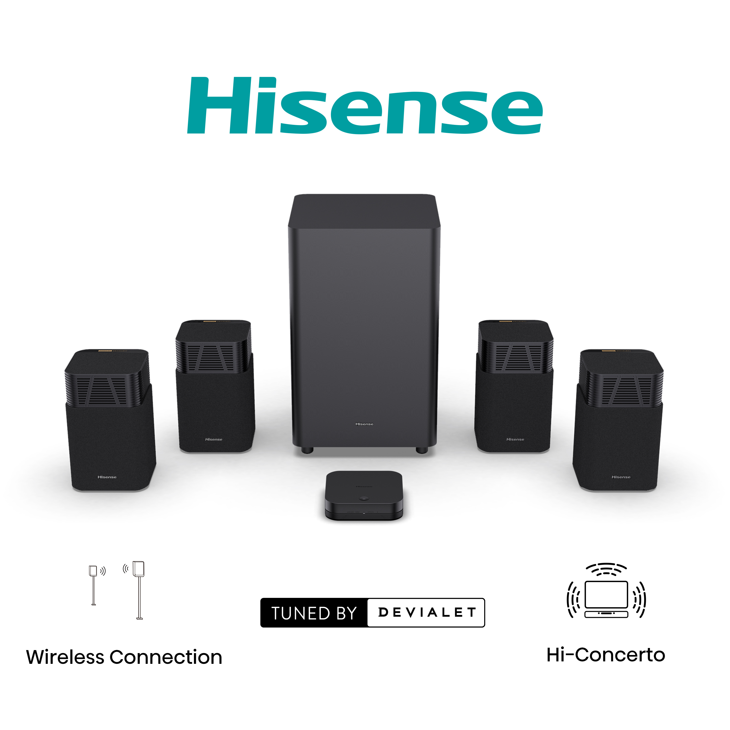 Hisense HT Saturn Wireless 4.1.2ch Soundbar - Black