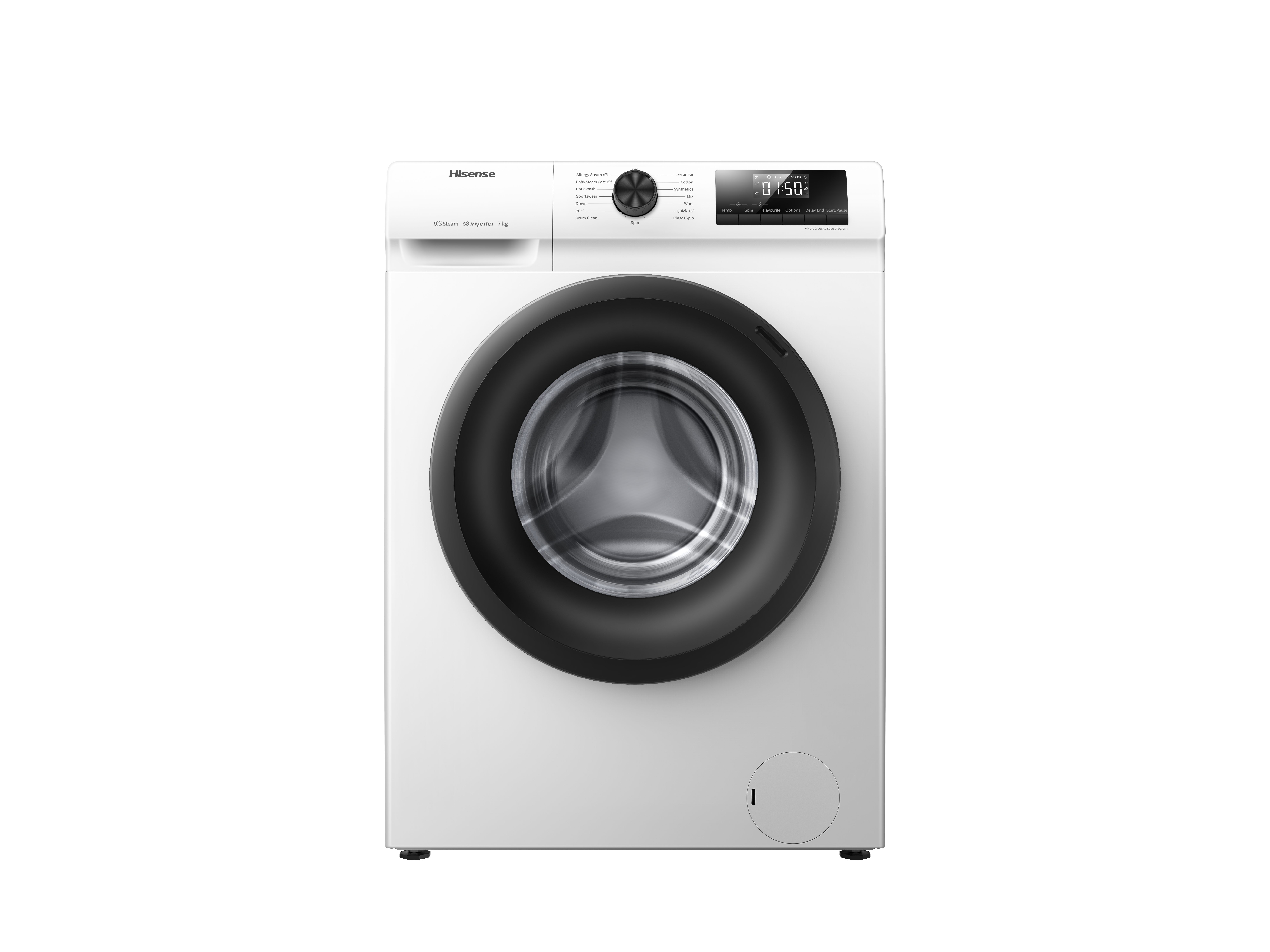 Hisense WFQP7012EVM 7kg 1200 Spin Washing Machine - White