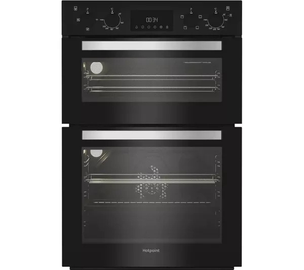 Hotpoint DIH 10D B 59.4cm Built In Electric Fan Double Oven - Black