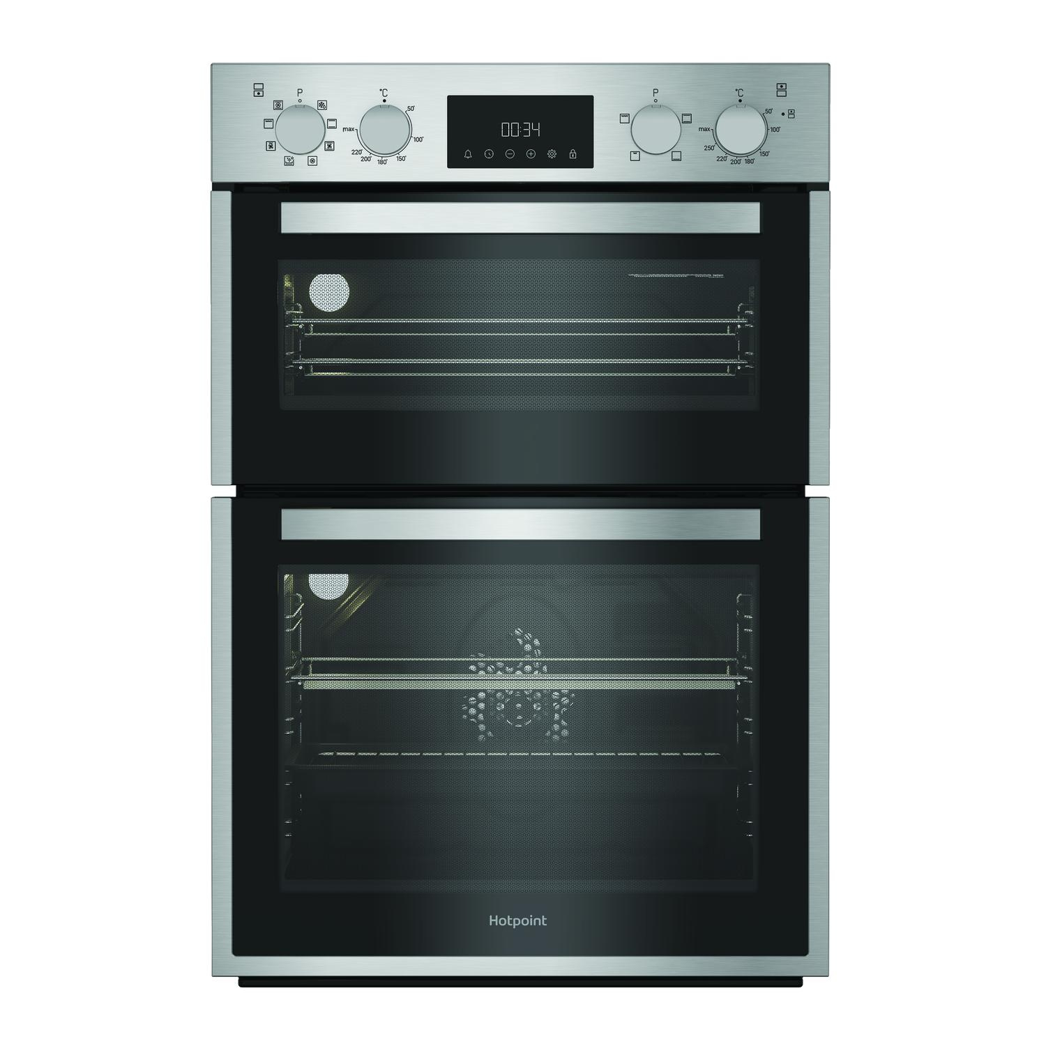 Hotpoint DIH82DIX 59.4cm Built In Electric Double Oven - Stainless Steel