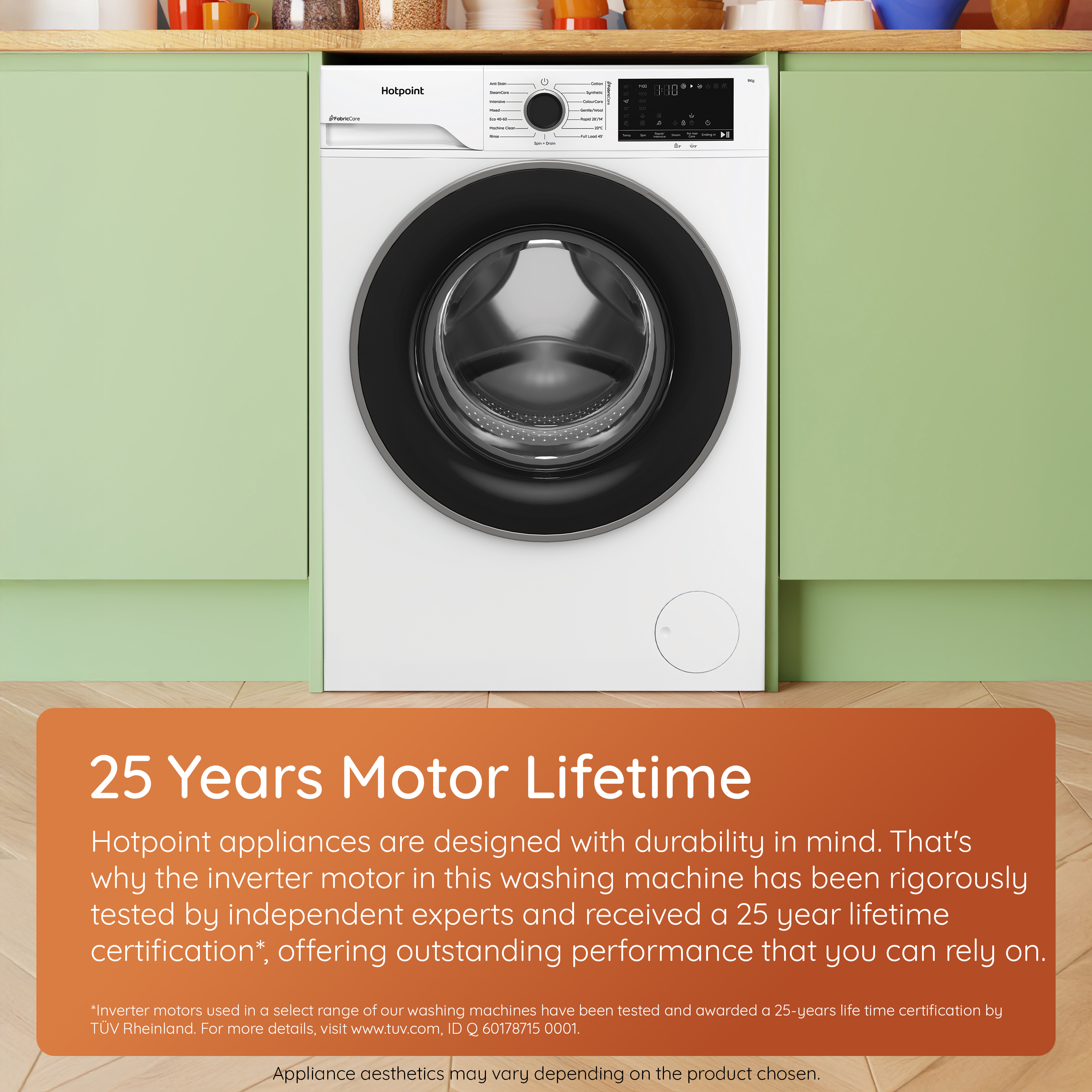 Hotpoint HBWH 93 CARE UK 9kg 1400 spin Washing Machine - White