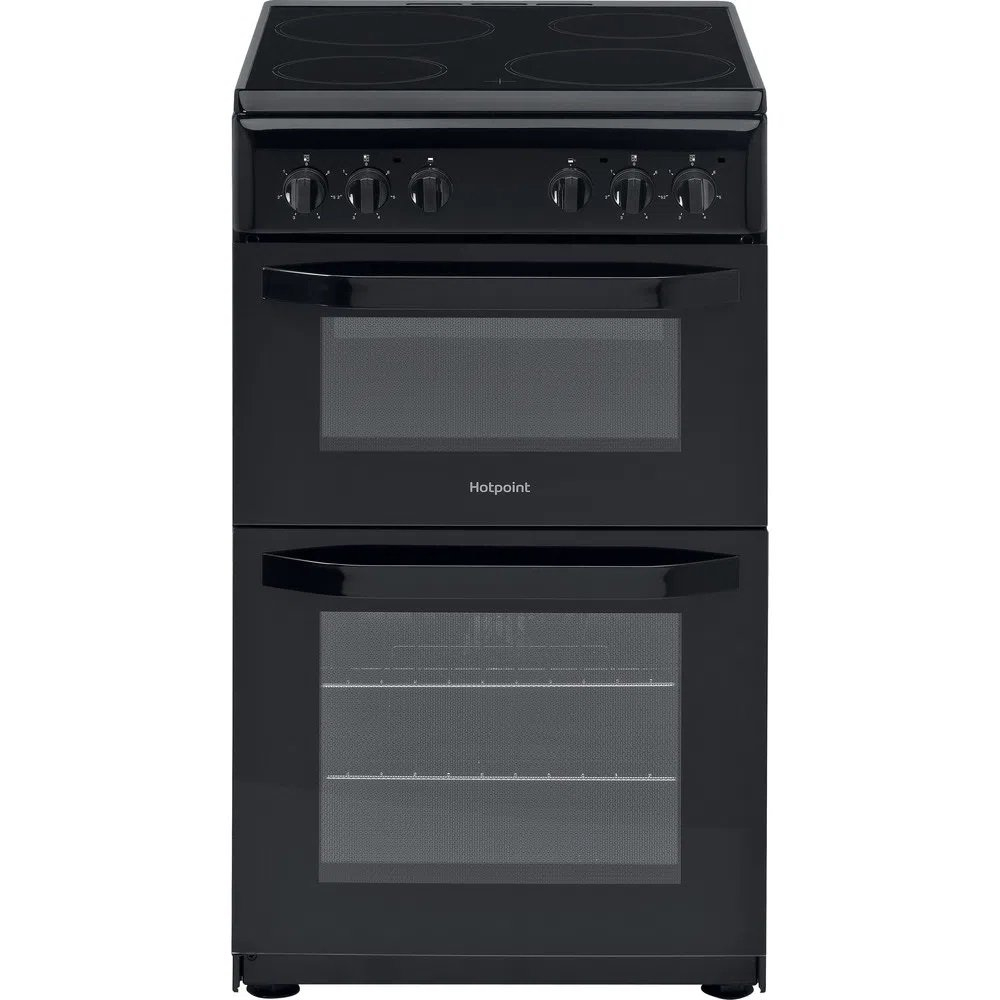 Hotpoint HD5V92KCB 50cm Twin Cavity Electric Cooker - Black