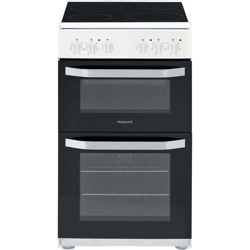 Hotpoint HD5V92KCW 50cm Twin Cavity Electric Cooker - White