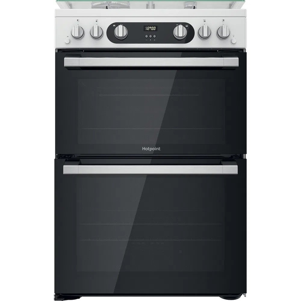 Hotpoint HD67G02CCW 60cm Double Oven Gas Cooker with Gas Hob - White