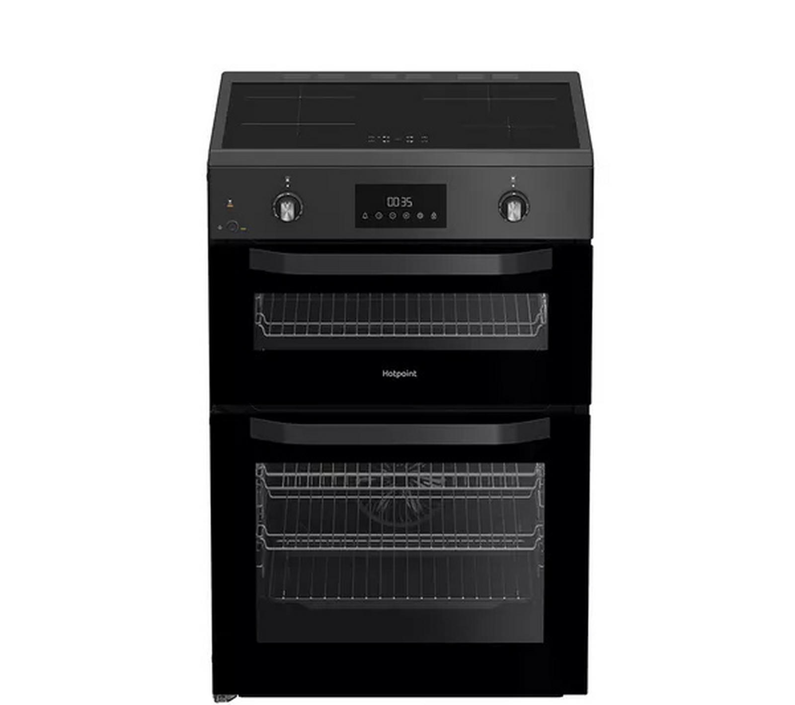 Hotpoint HDE6IDC2SA 60cm Double Electric Induction Cooker - Anthracite & Black