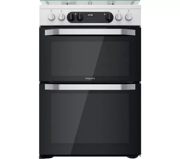 Hotpoint HDM67G9C2CW 60cm Dual Fuel Double Cooker - White
