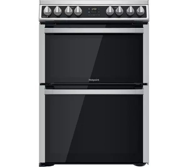 Hotpoint HDM67V8D2CX 60cm Double Oven Electric Cooker with Ceramic Hob - Stainless Steel