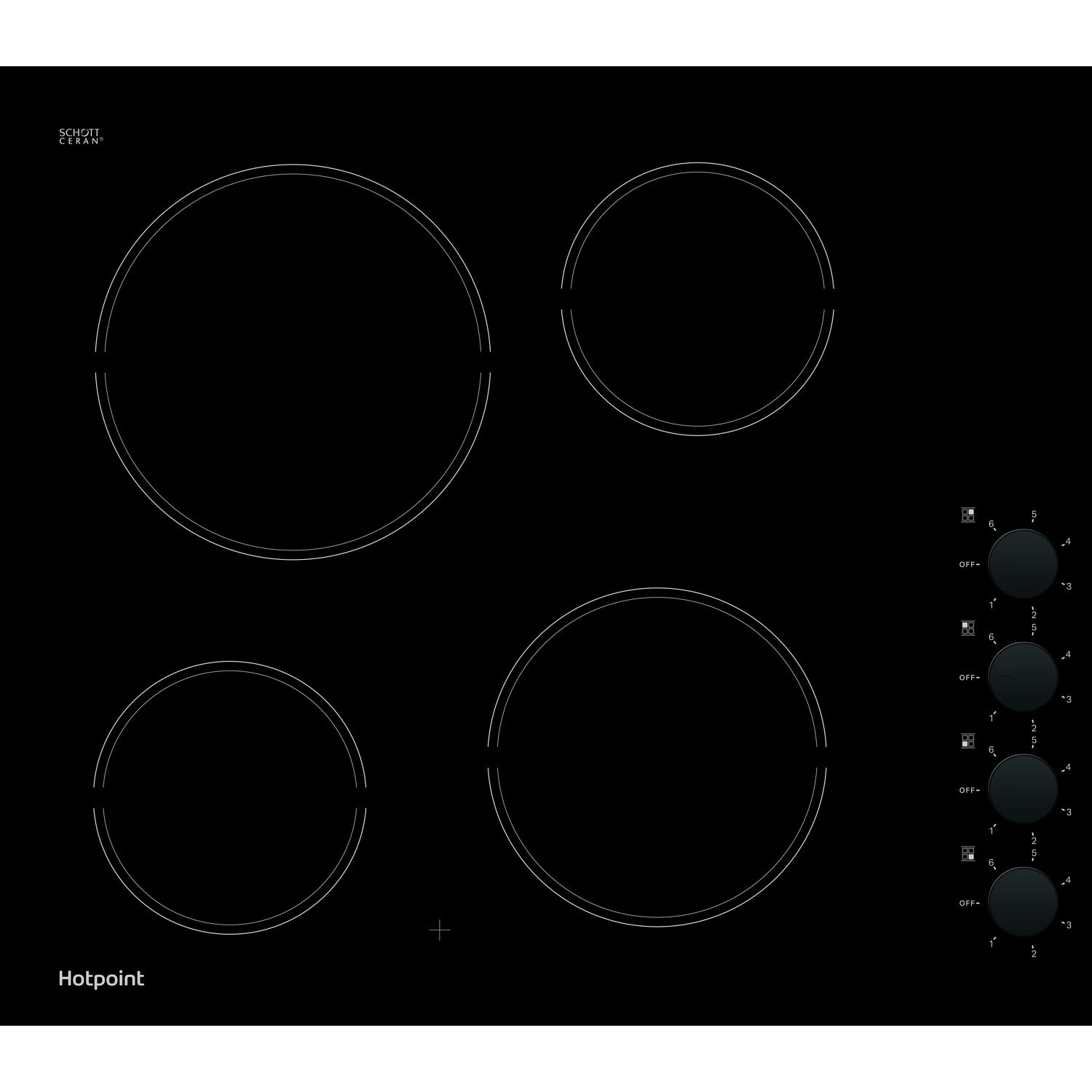 Hotpoint HR620RH 58cm Ceramic Hob - Black