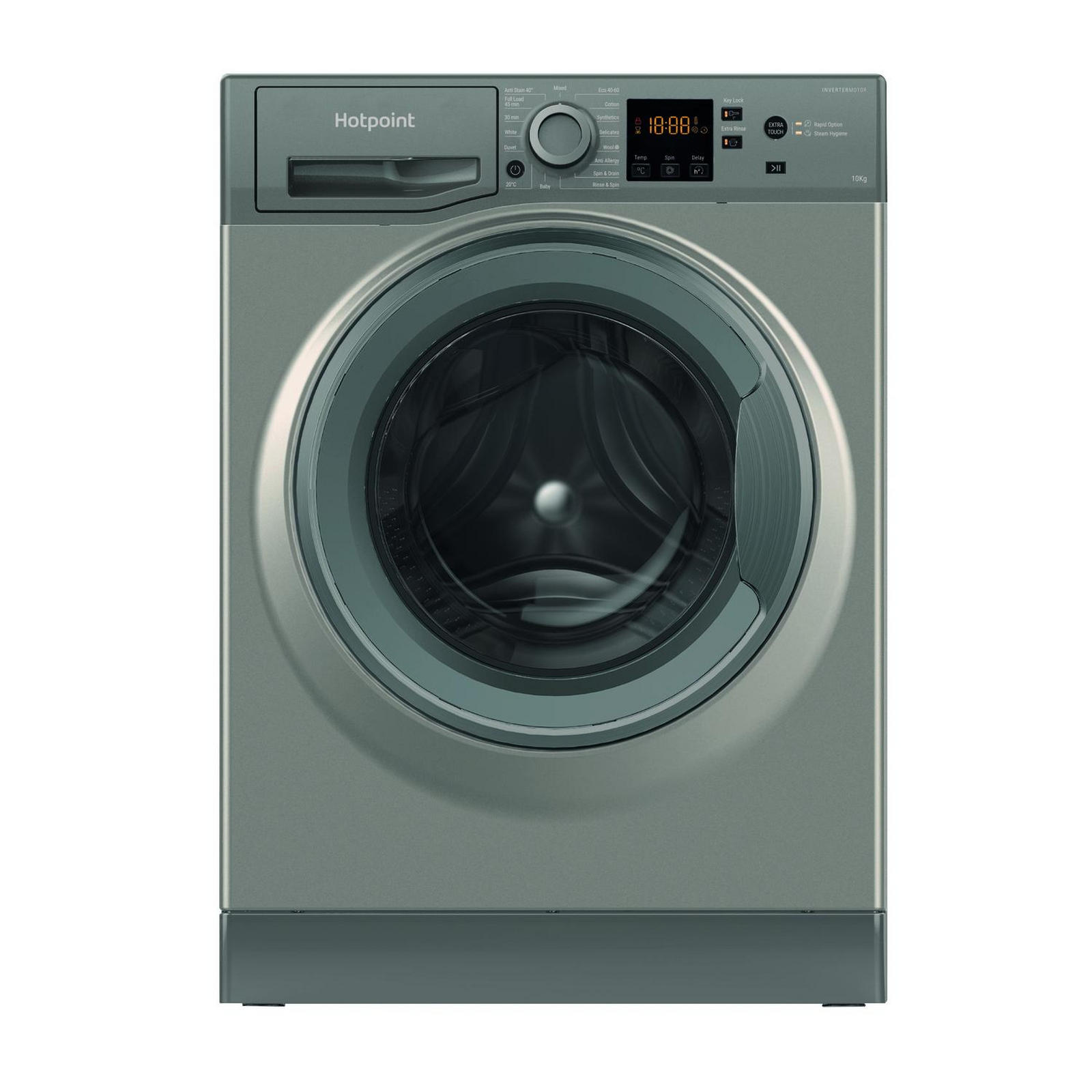 Hotpoint NSWM1046GGUK 10kg 1400 Spin Washing Machine - Graphite
