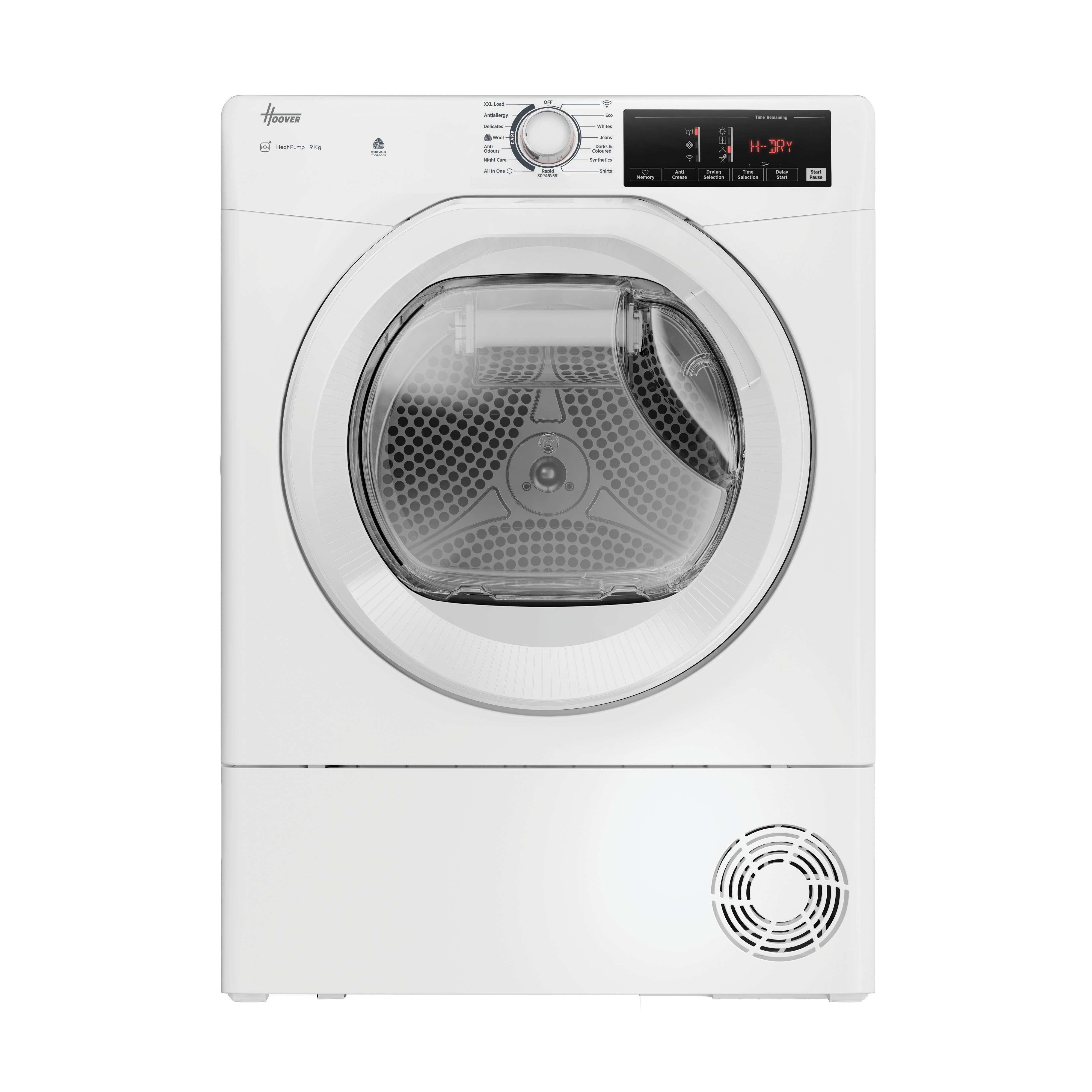 Hoover H-Dry 350 HRE H9N2TBE-80 WiFi-enabled 9kg Heat Pump Tumble Dryer - White