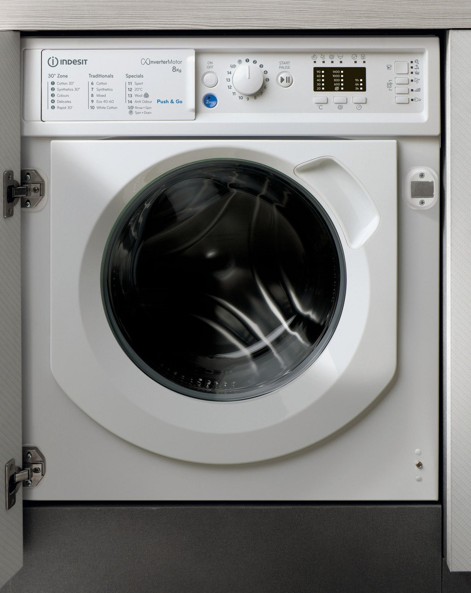 Indesit BIWMIL81485UK 8kg 1400 Spin Integrated Washing Machine - White