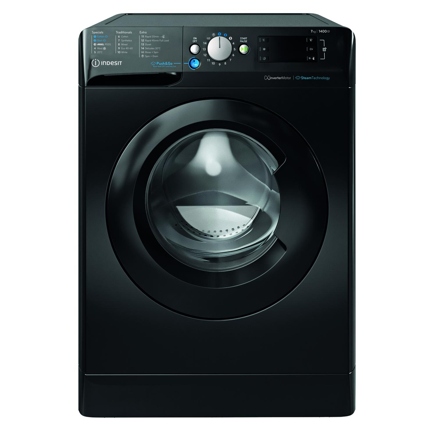 Indesit BWE71496XKVUK 7kg 1400 Spin Washing Machine - Black