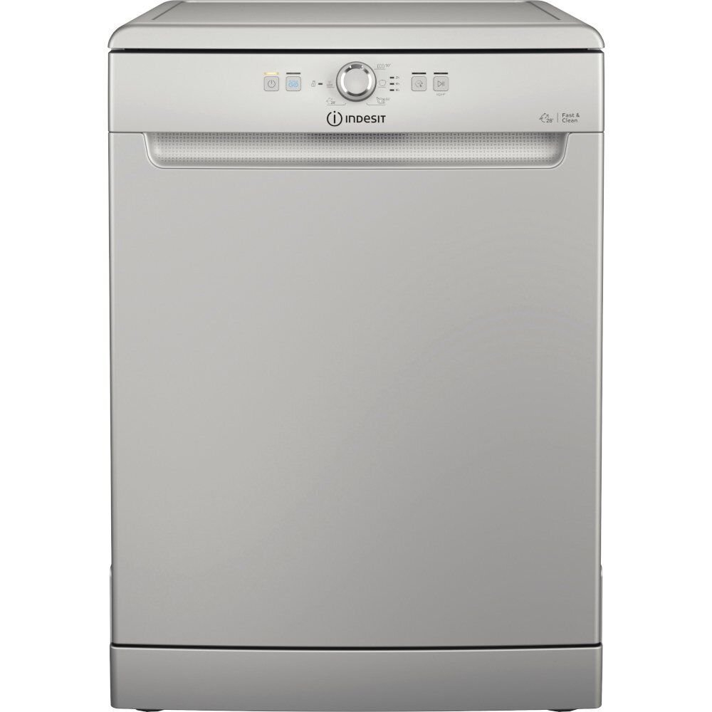 Indesit D2FHK26SUK 60cm Dishwasher - Silver- 14 Place Setting